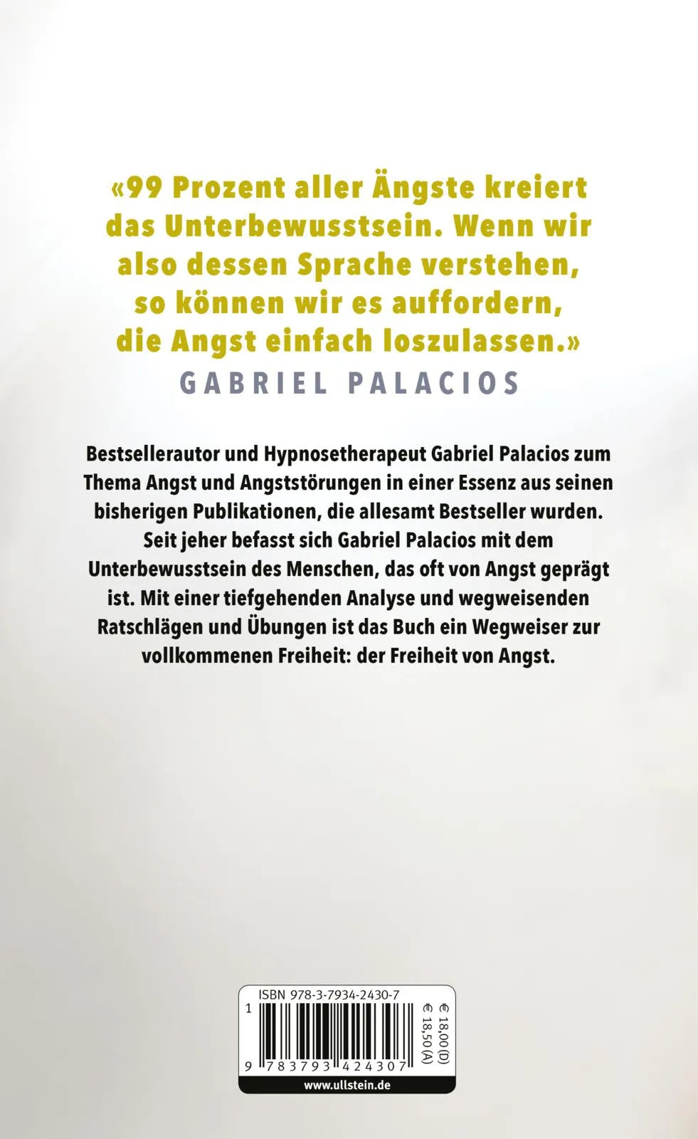 Buchrückseite von 'Gib deiner Angst keine Macht!' mit Klappentext - Gebundene Ausgabe