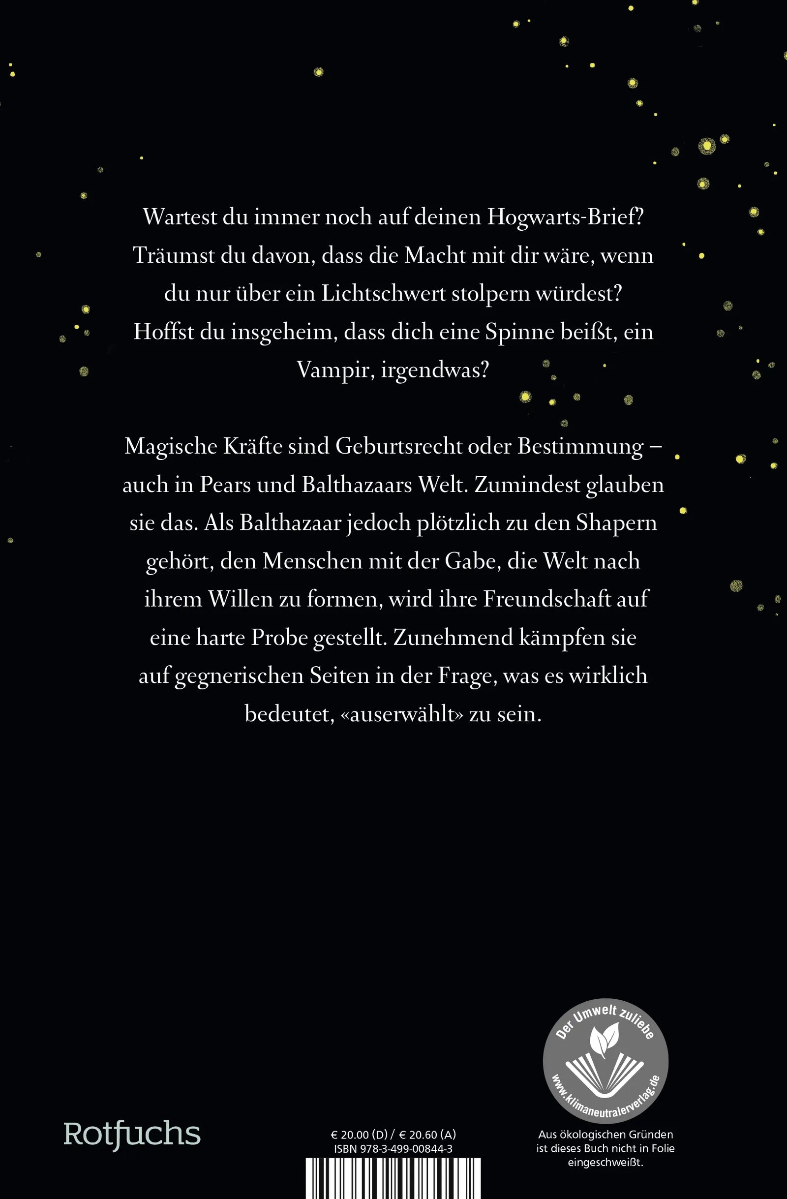 Buchrückseite von 'Gifted' mit Klappentext - Gebundene Ausgabe