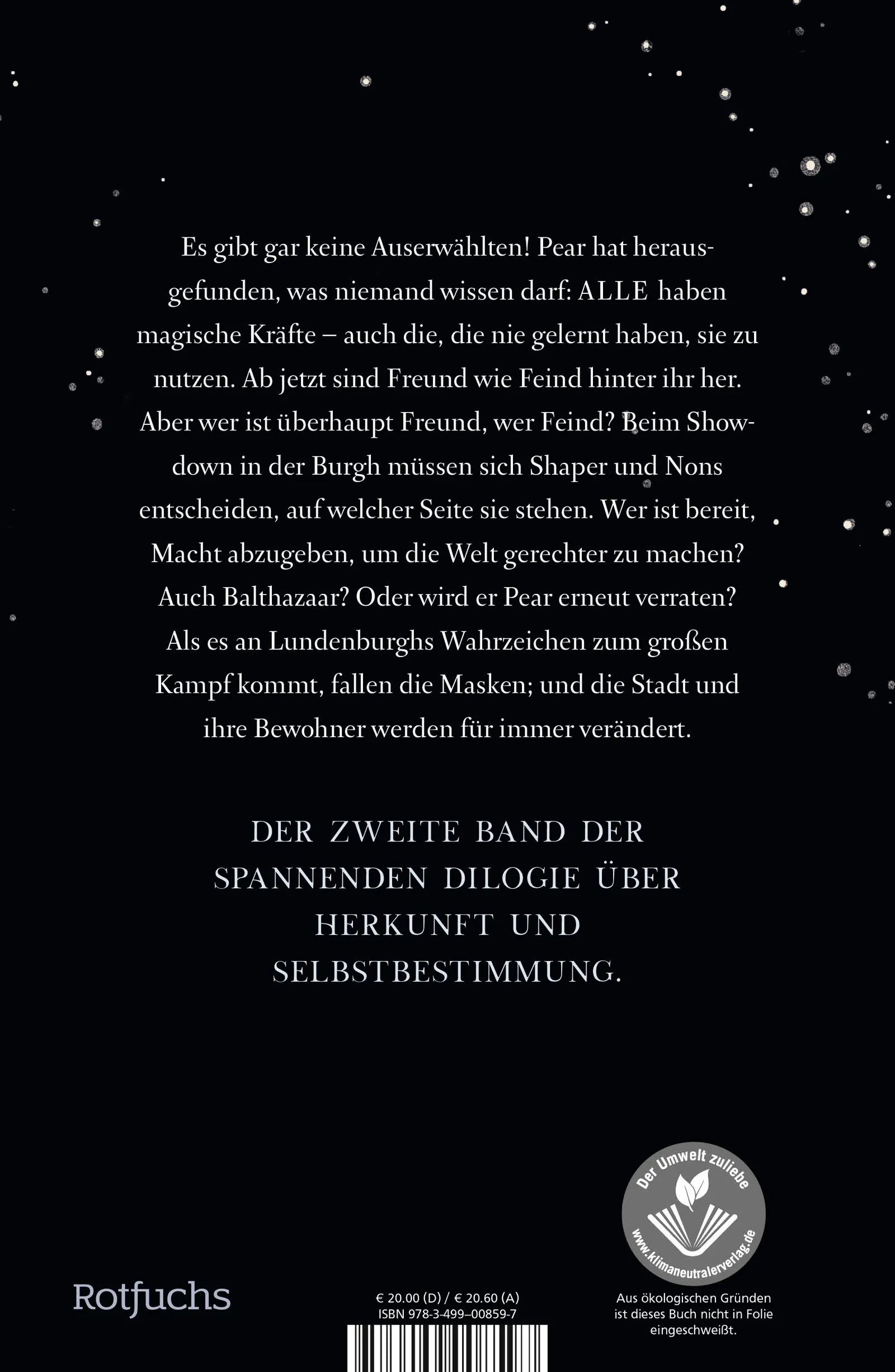 Buchrückseite von 'Gifted' mit Klappentext - Gebundene Ausgabe