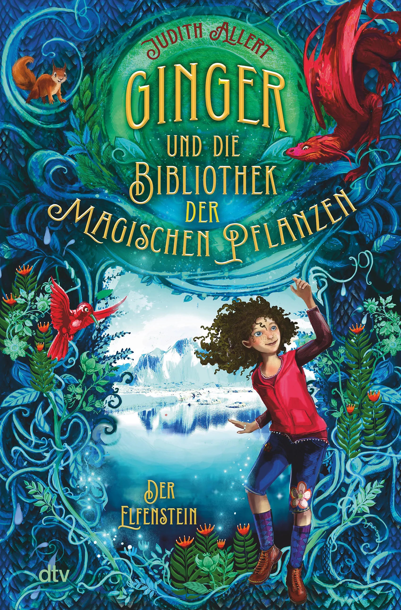 Buchcover von 'Ginger und die Bibliothek der magischen Pflanzen – Der Elfenstein' - Gebundene Ausgabe von Judith Allert