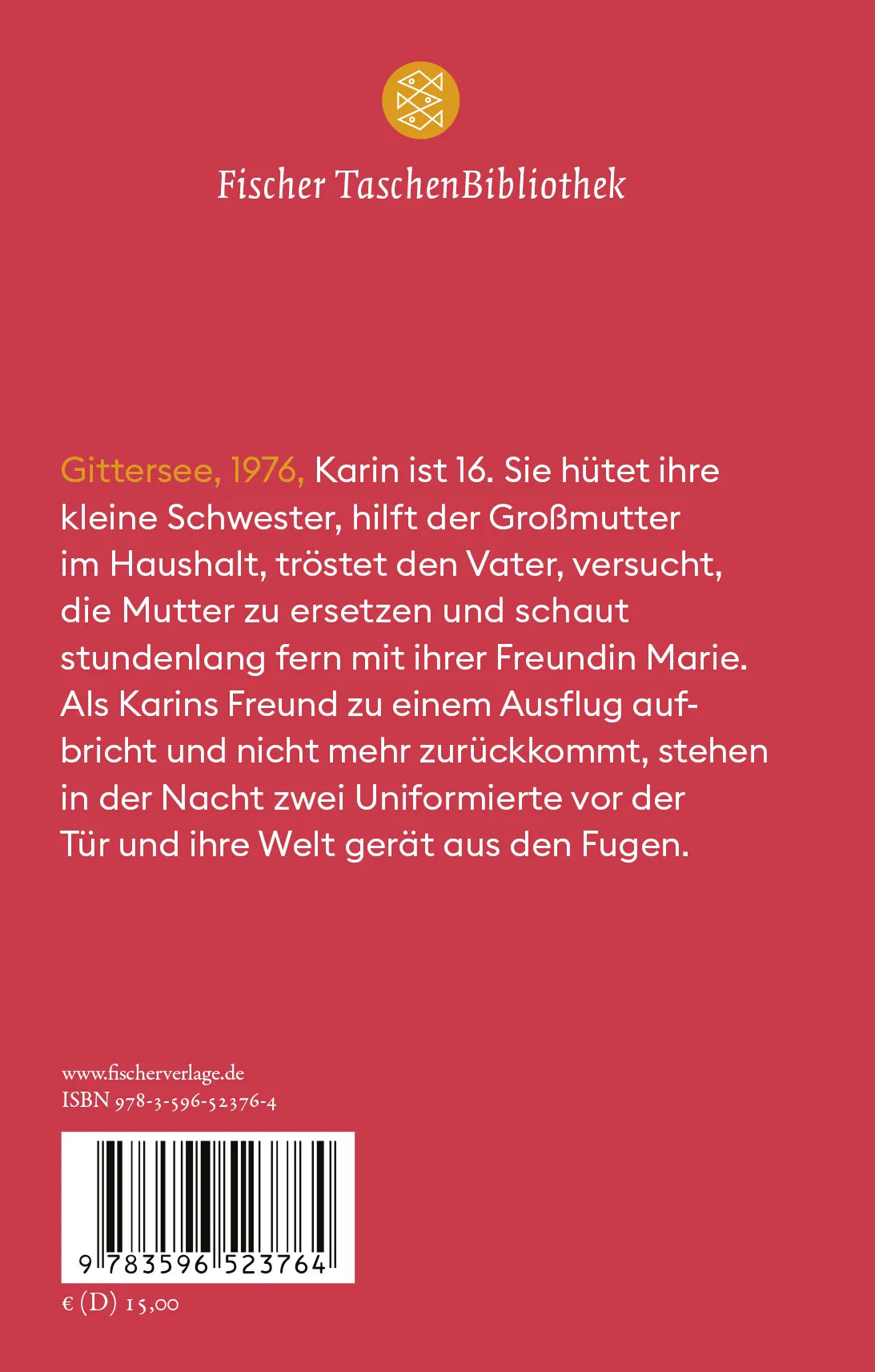 Buchrückseite von 'Gittersee' mit Klappentext - Gebundene Ausgabe