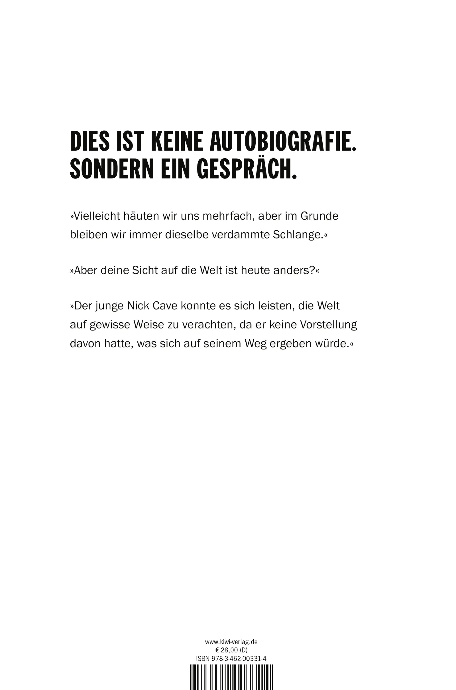 Buchrückseite von 'Glaube, Hoffnung und Gemetzel' mit Klappentext - Gebundene Ausgabe