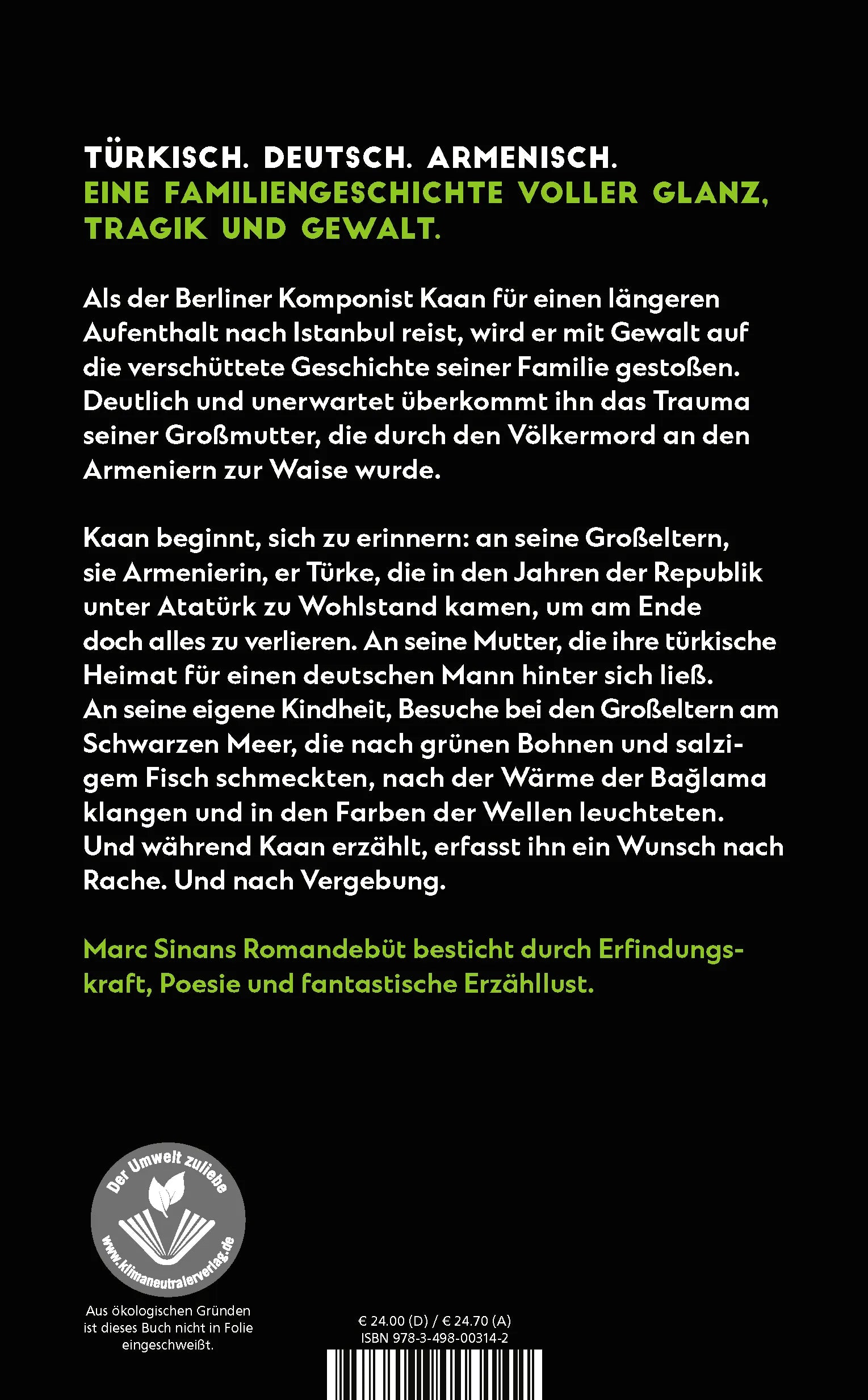 Buchrückseite von 'Gleißendes Licht' mit Klappentext - Gebundene Ausgabe