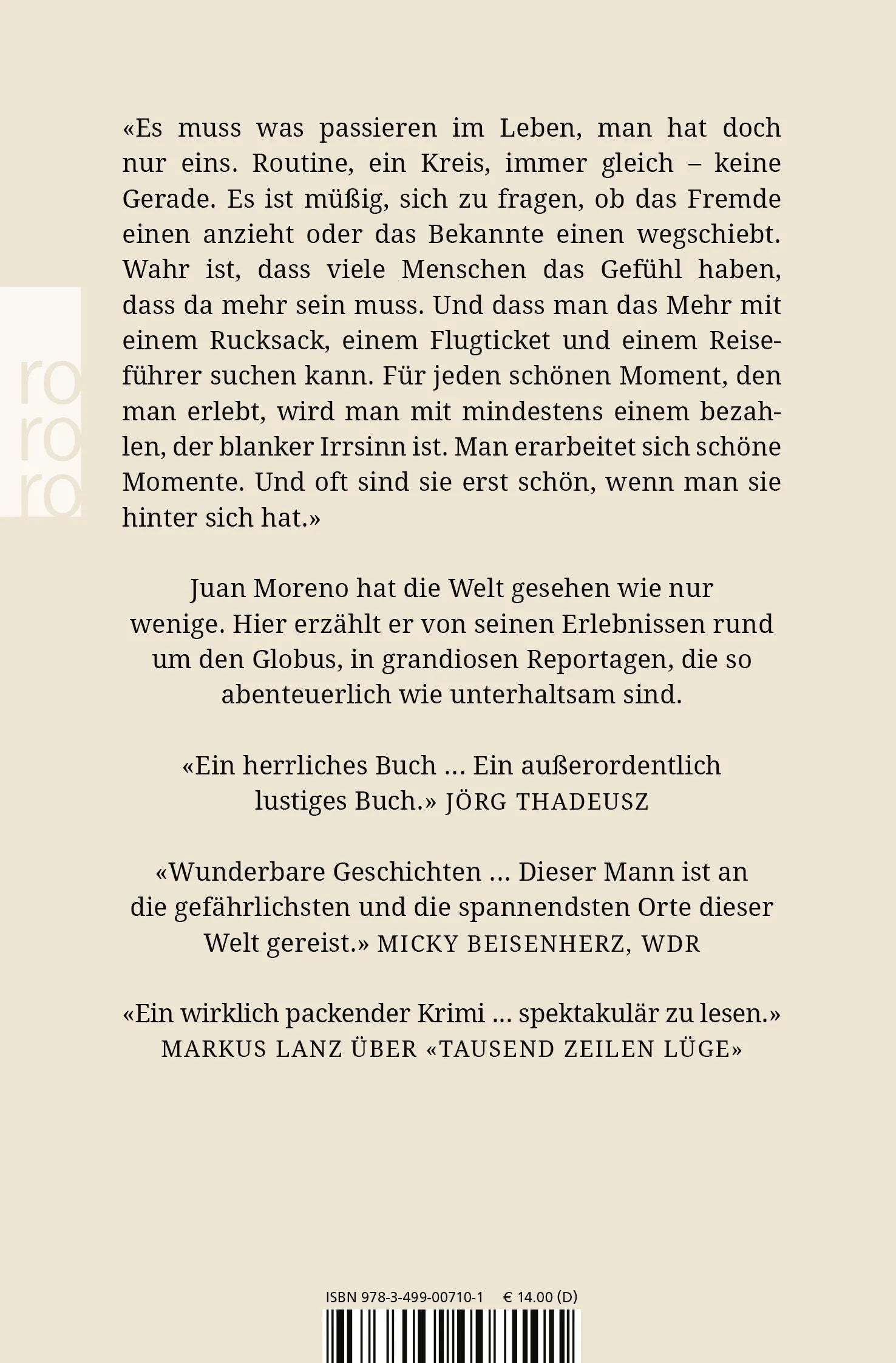 Buchrückseite von 'Glück ist kein Ort' mit Klappentext - Taschenbuch