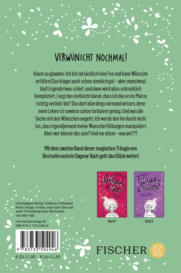 Buchrückseite von 'Glück und wieder!' mit Klappentext - Taschenbuch
