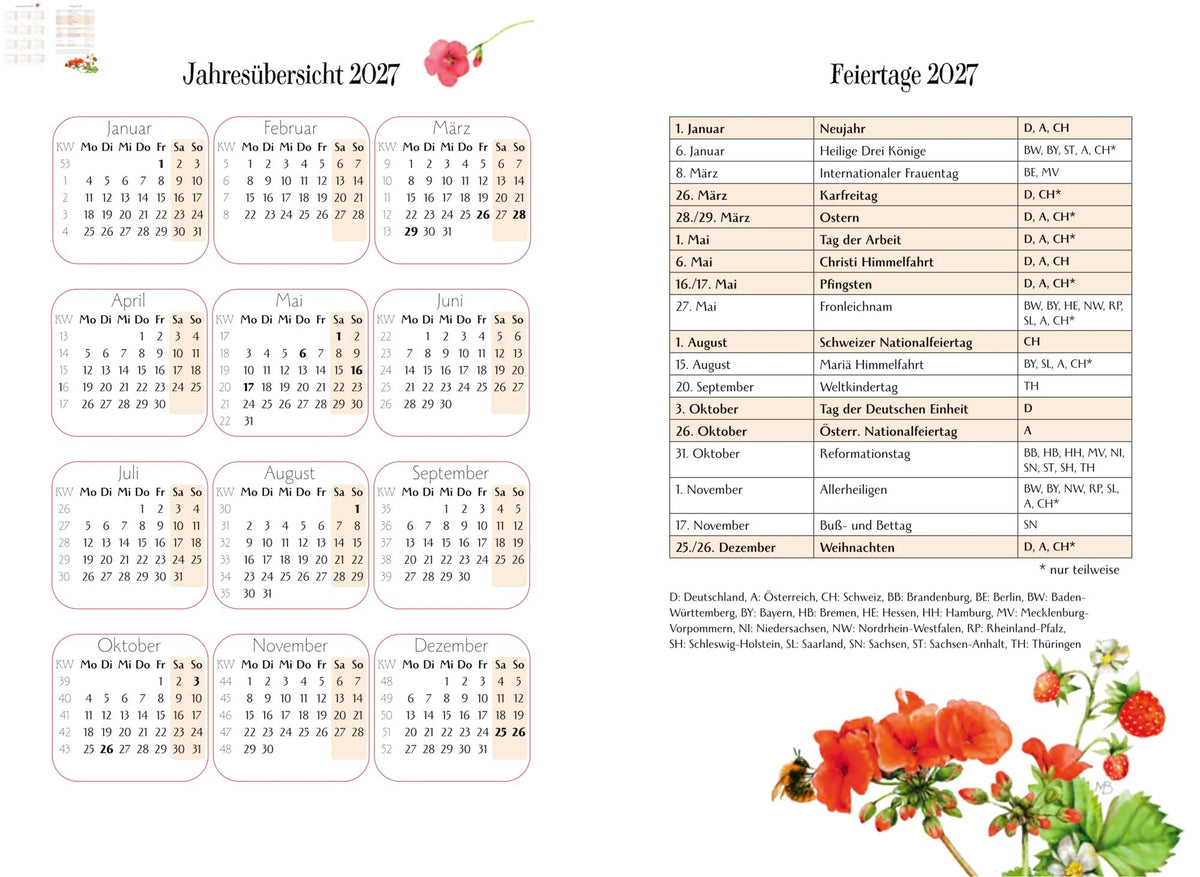 GlücksKalender 2027 – Ansicht