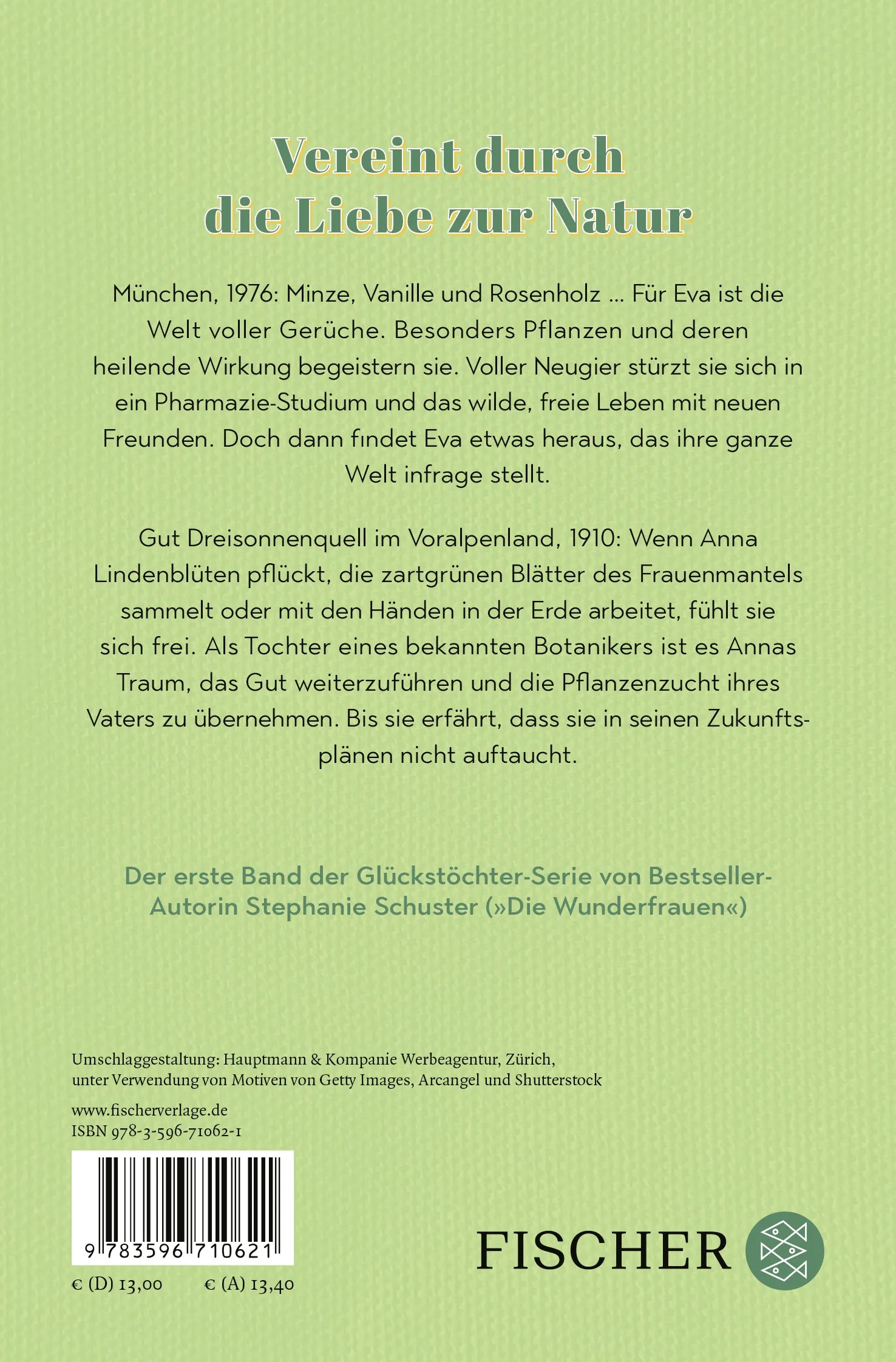 Buchrückseite von 'Glückstöchter - Einfach leben' mit Klappentext - Taschenbuch