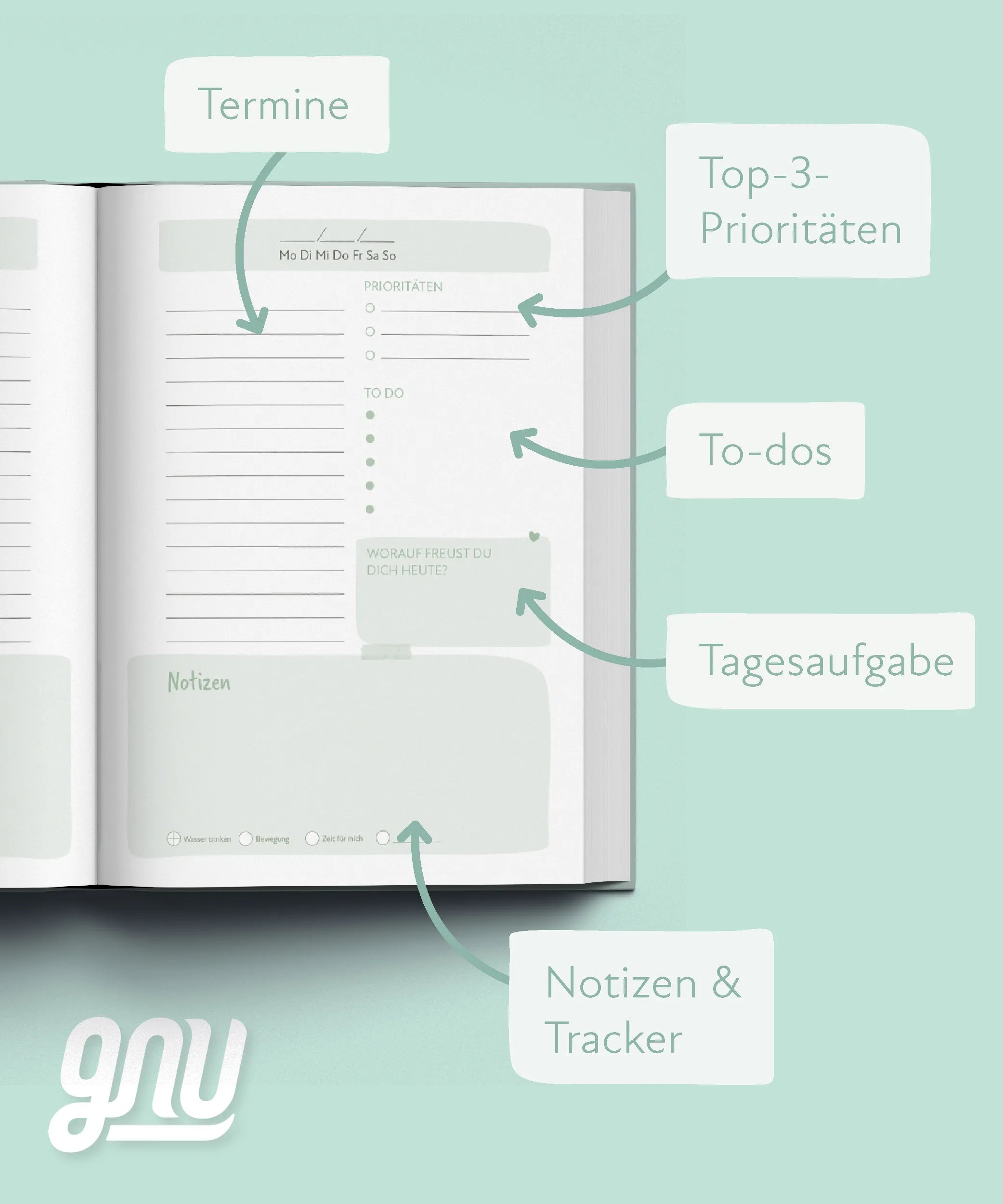 Innenansicht von 'Gnu – Limitless Kalender' - Gebundene Ausgabe