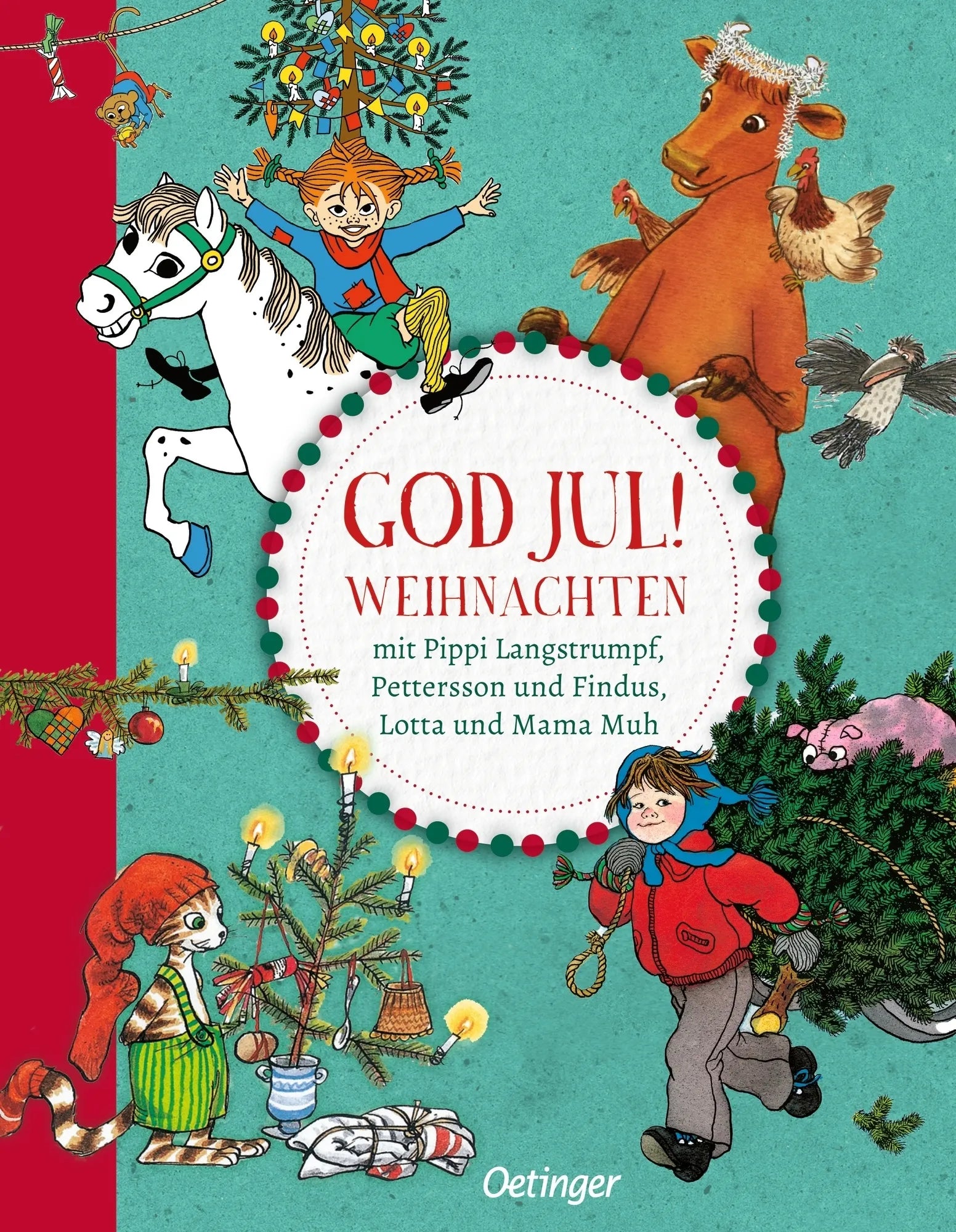 Buchcover von 'God Jul! Weihnachten mit Pippi Langstrumpf, Pettersson und Findus, Lotta und Mama Muh' - Gebundene Ausgabe von Sven Nordqvist