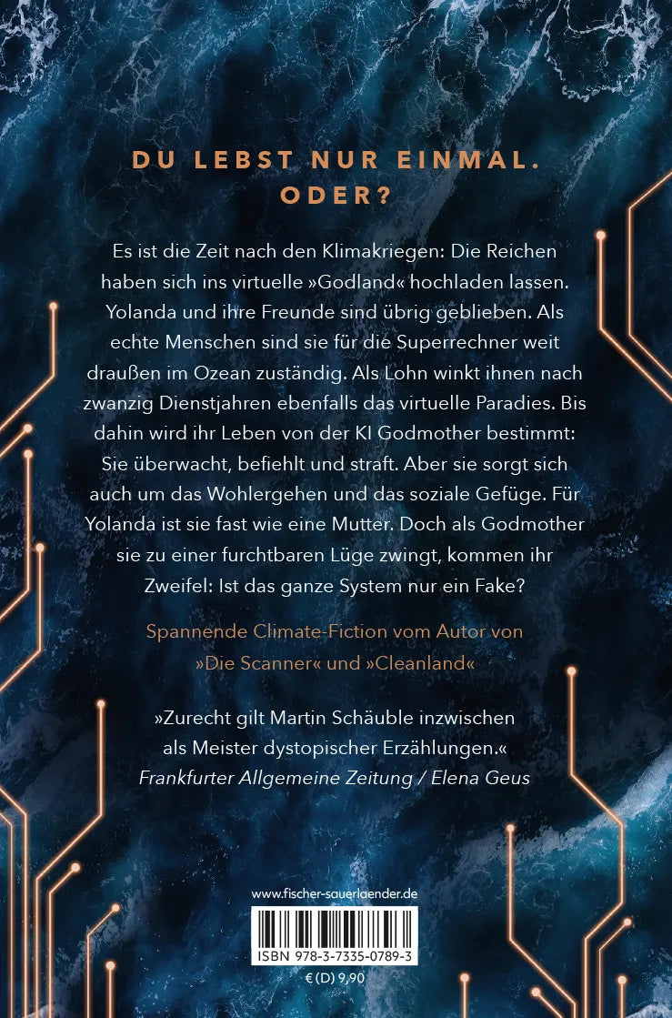 Buchrückseite von 'Godland' mit Klappentext - Taschenbuch