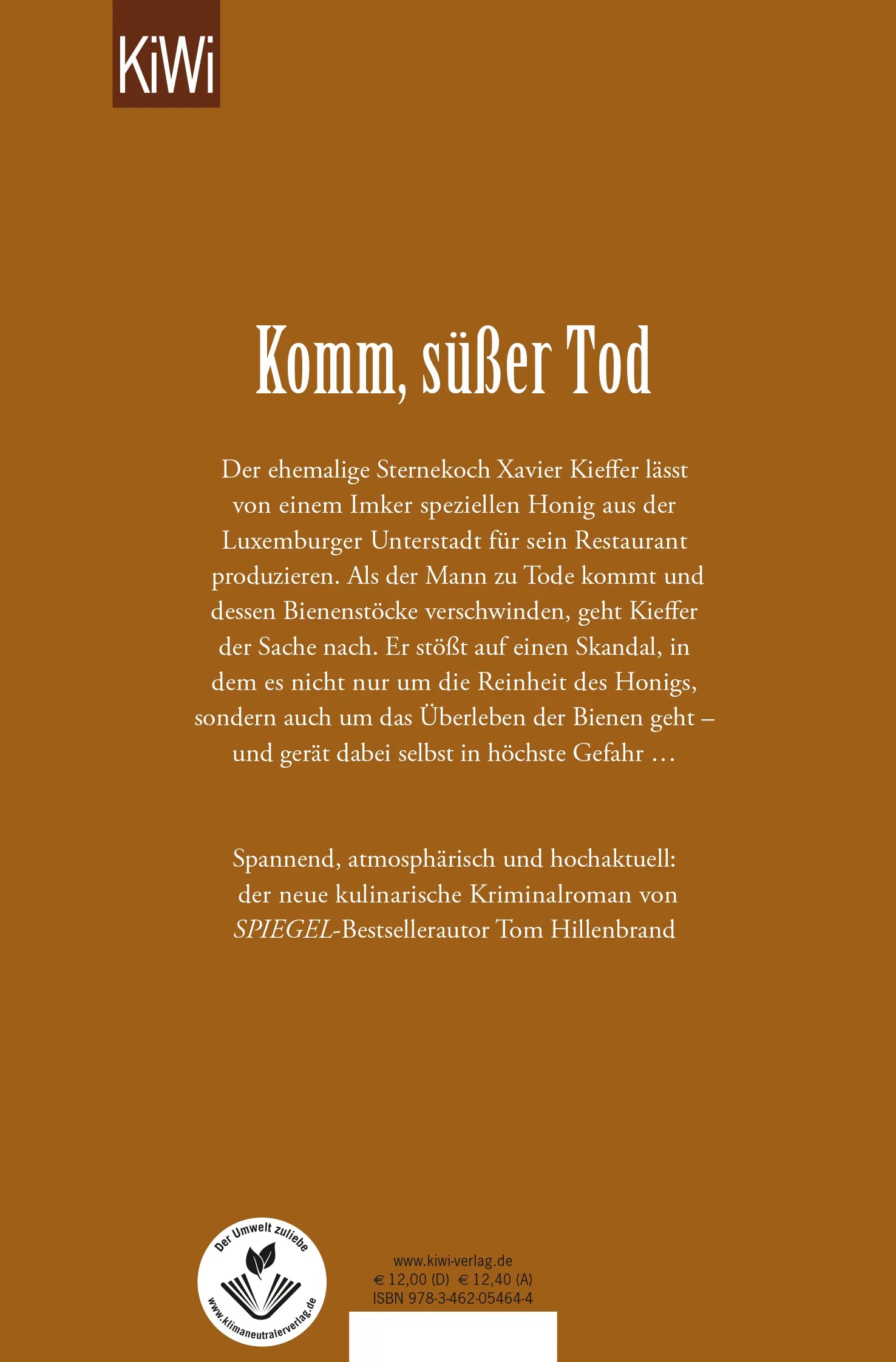 Buchrückseite von 'Goldenes Gift' mit Klappentext - Taschenbuch