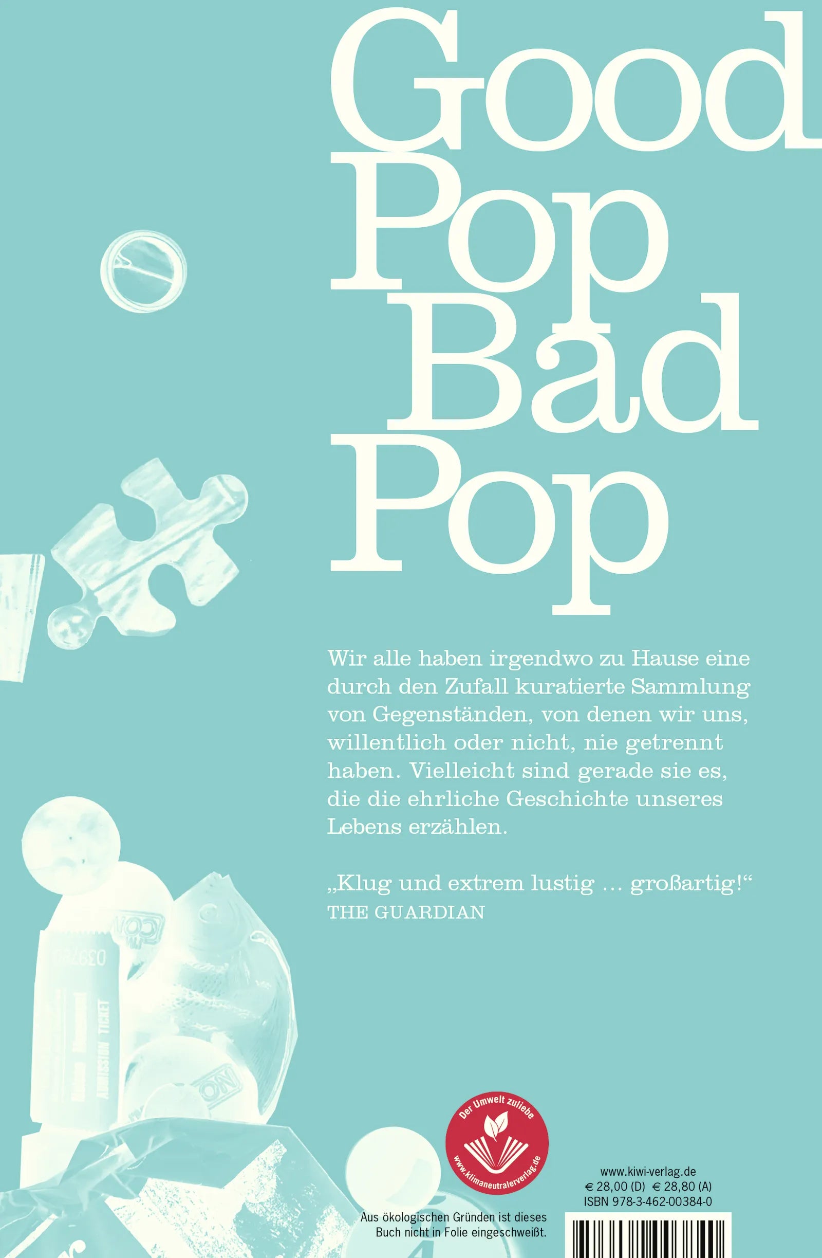 Buchrückseite von 'Good Pop, Bad Pop' mit Klappentext - Gebundene Ausgabe