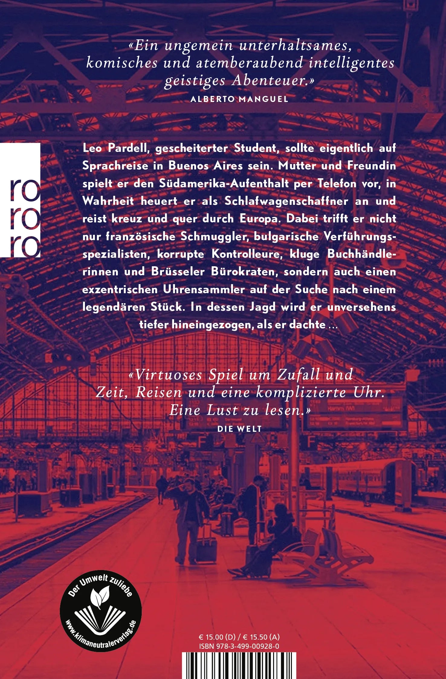 Buchrückseite von 'Grand Tour oder die Nacht der Großen Complication' mit Klappentext - Taschenbuch