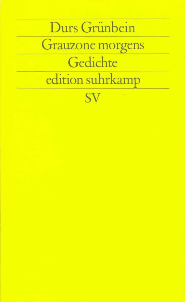 Buchcover von 'Grauzone morgens' - Taschenbuch von Durs Grünbein