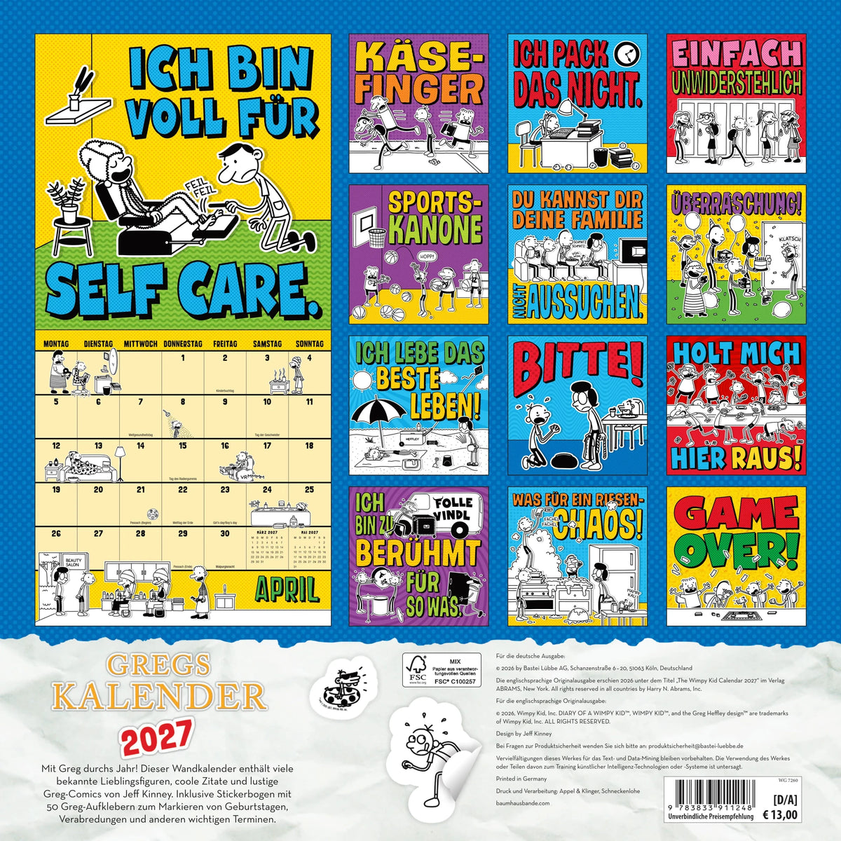 Gregs Kalender 2027 – Ansicht