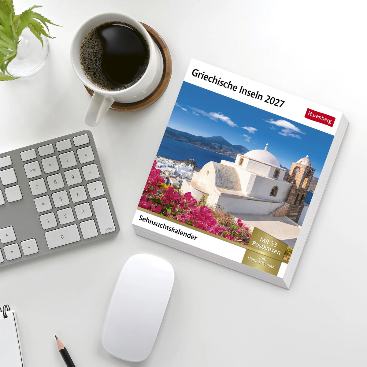 Griechische Inseln Sehnsuchtskalender 2027 - Wochenkalender mit 53 Postkarten – Ansicht