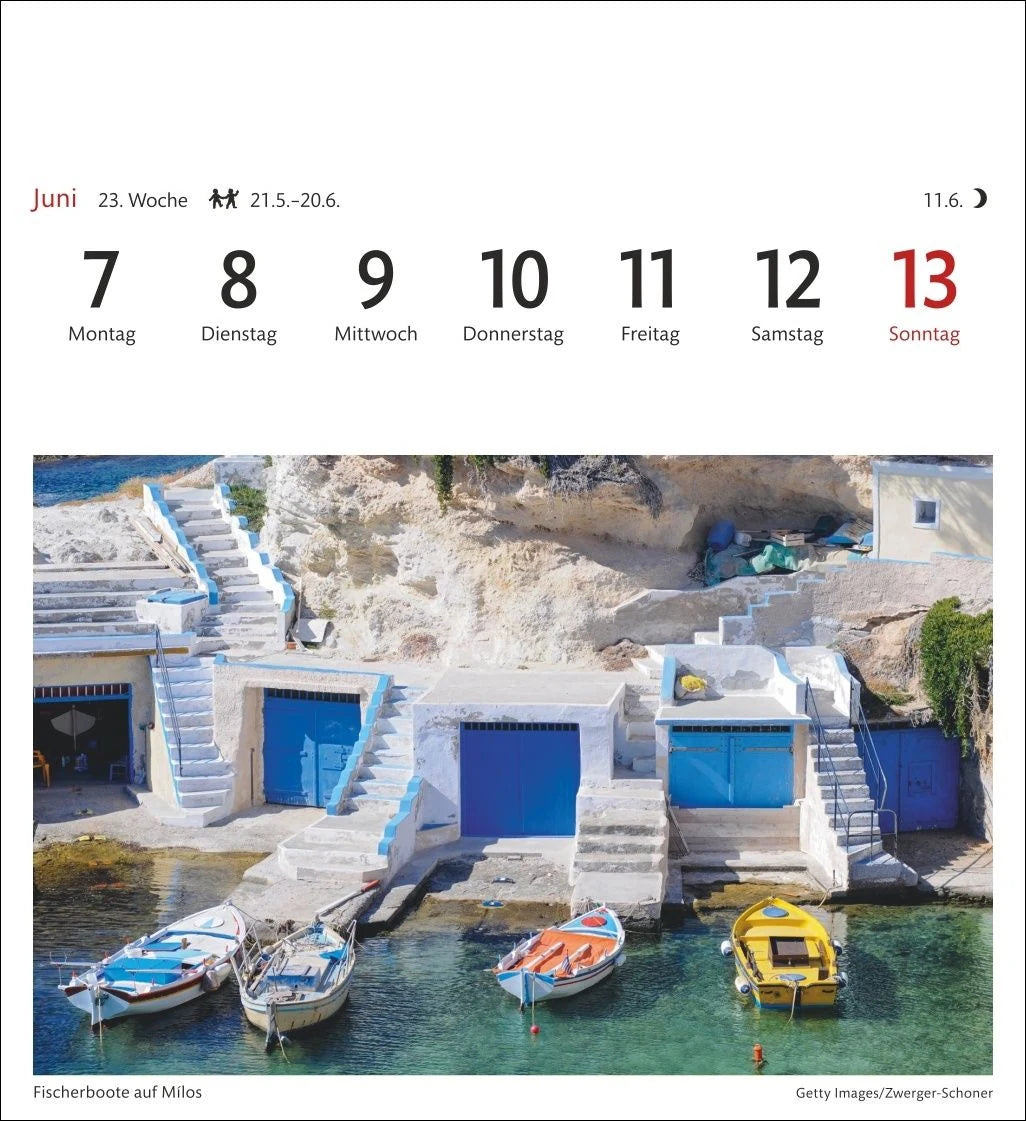 Griechische Inseln Sehnsuchtskalender 2027 - Wochenkalender mit 53 Postkarten – Ansicht