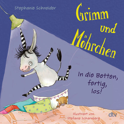 Buchcover von 'Grimm und Möhrchen – In die Betten, fertig, los!' - Gebundene Ausgabe von Stephanie Schneider