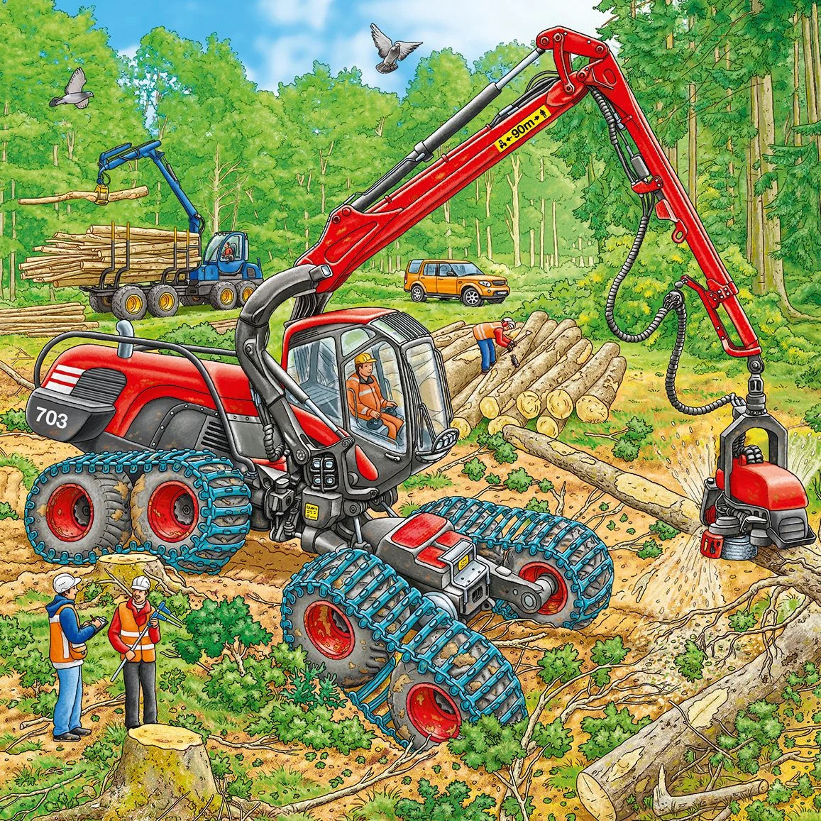 Kinderpuzzle 3x49 Teile - Große Maschinen – Ansicht