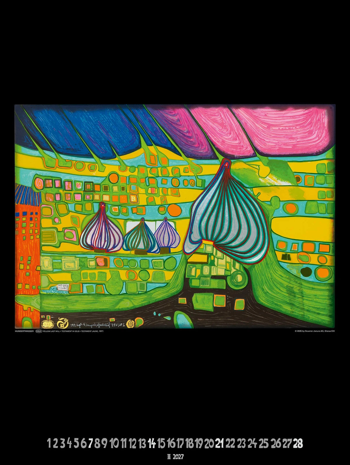 Großer Hundertwasser Art Calendar 2027 – Ansicht