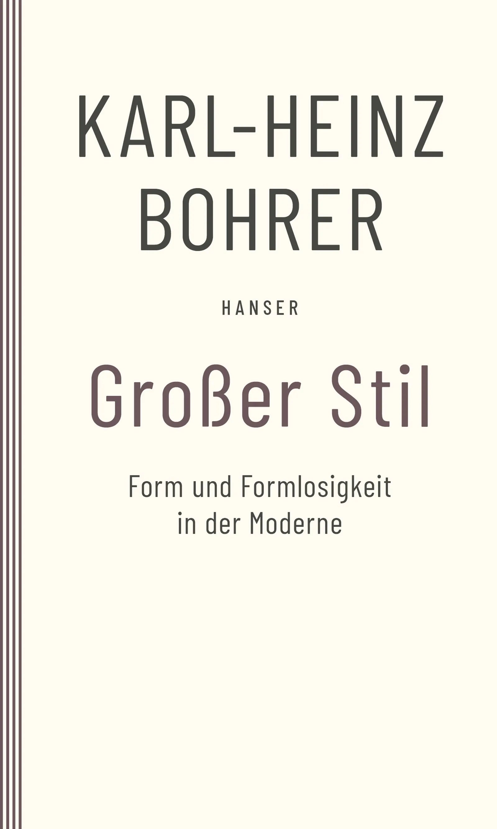 Buchcover von 'Großer Stil' - Taschenbuch von Karl Heinz Bohrer
