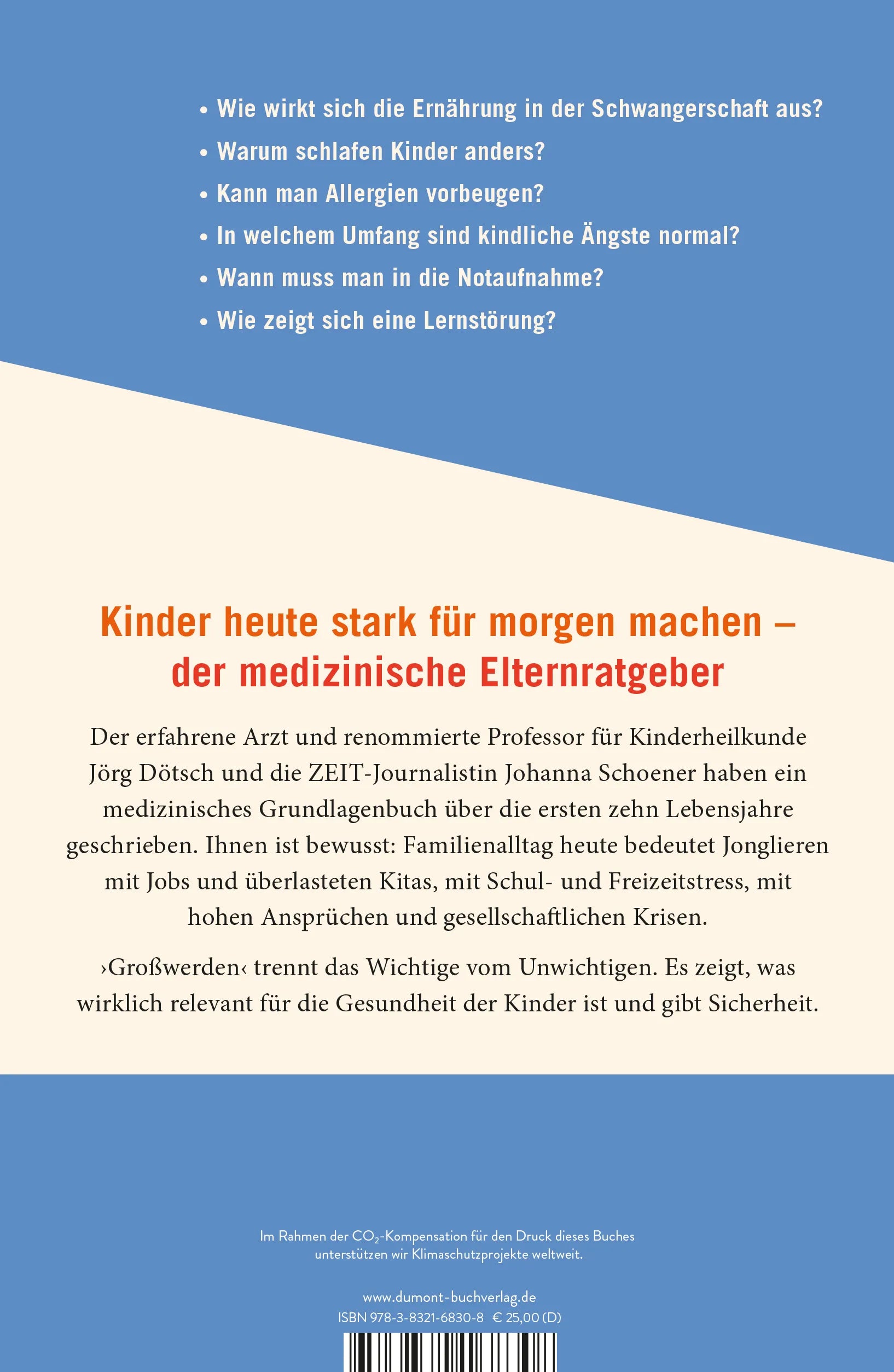 BuchrÃ¼ckseite von 'Großwerden' mit Klappentext - Gebundene Ausgabe
