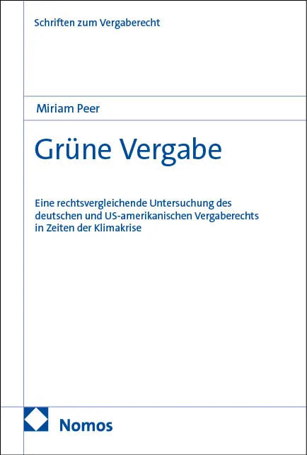 Cover: Grüne Vergabe (E-Book) von Miriam Peer