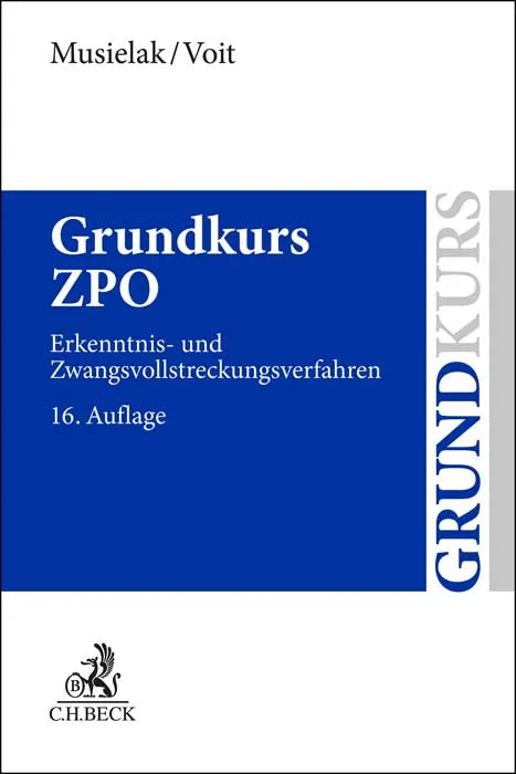 Cover: Grundkurs ZPO (Taschenbuch) von Hans-Joachim Musielak