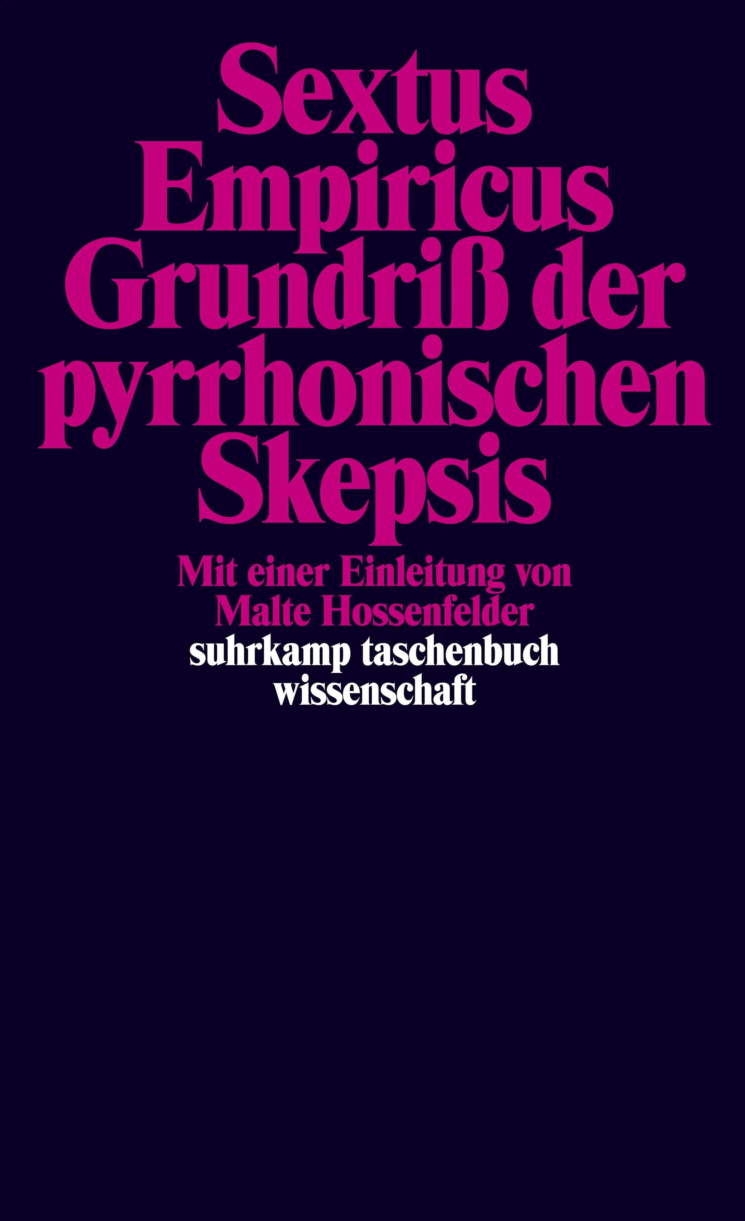 Buchcover von 'Grundriß der pyrrhonischen Skepsis' - Taschenbuch von Sextus Empiricus