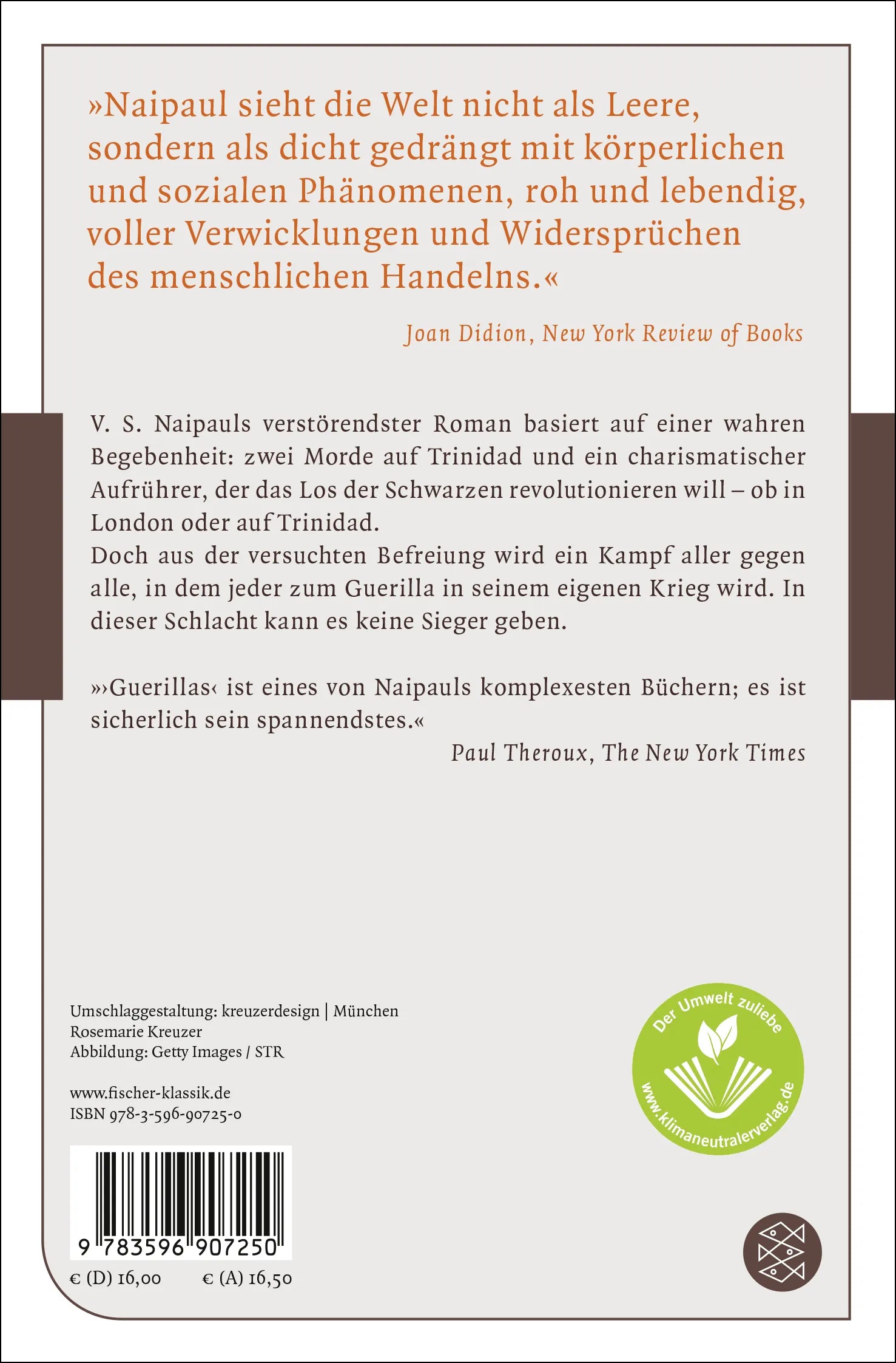 Buchrückseite von 'Guerillas' mit Klappentext - Taschenbuch