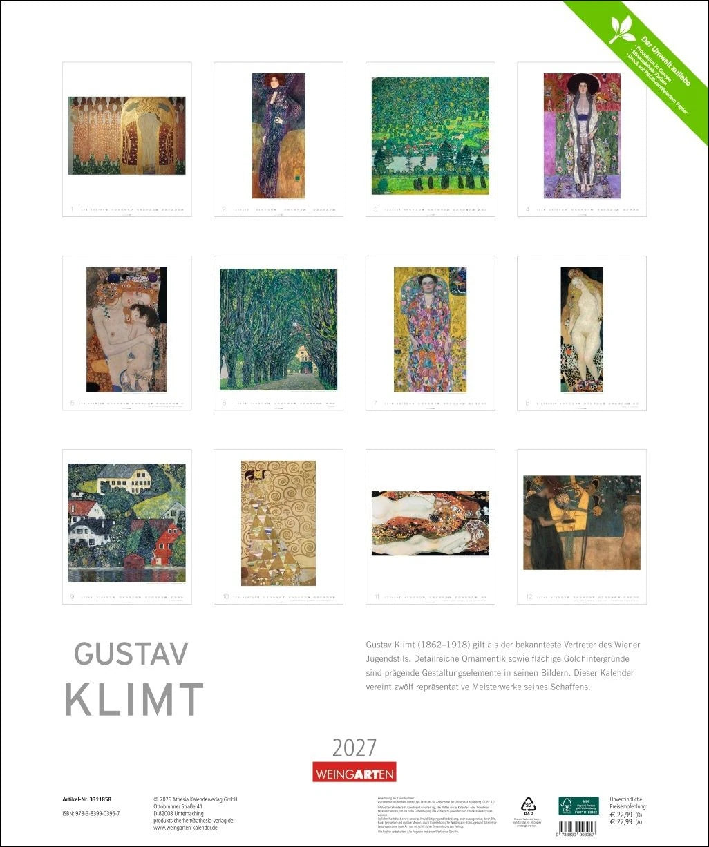 Gustav Klimt Edition Kalender 2027 – Ansicht