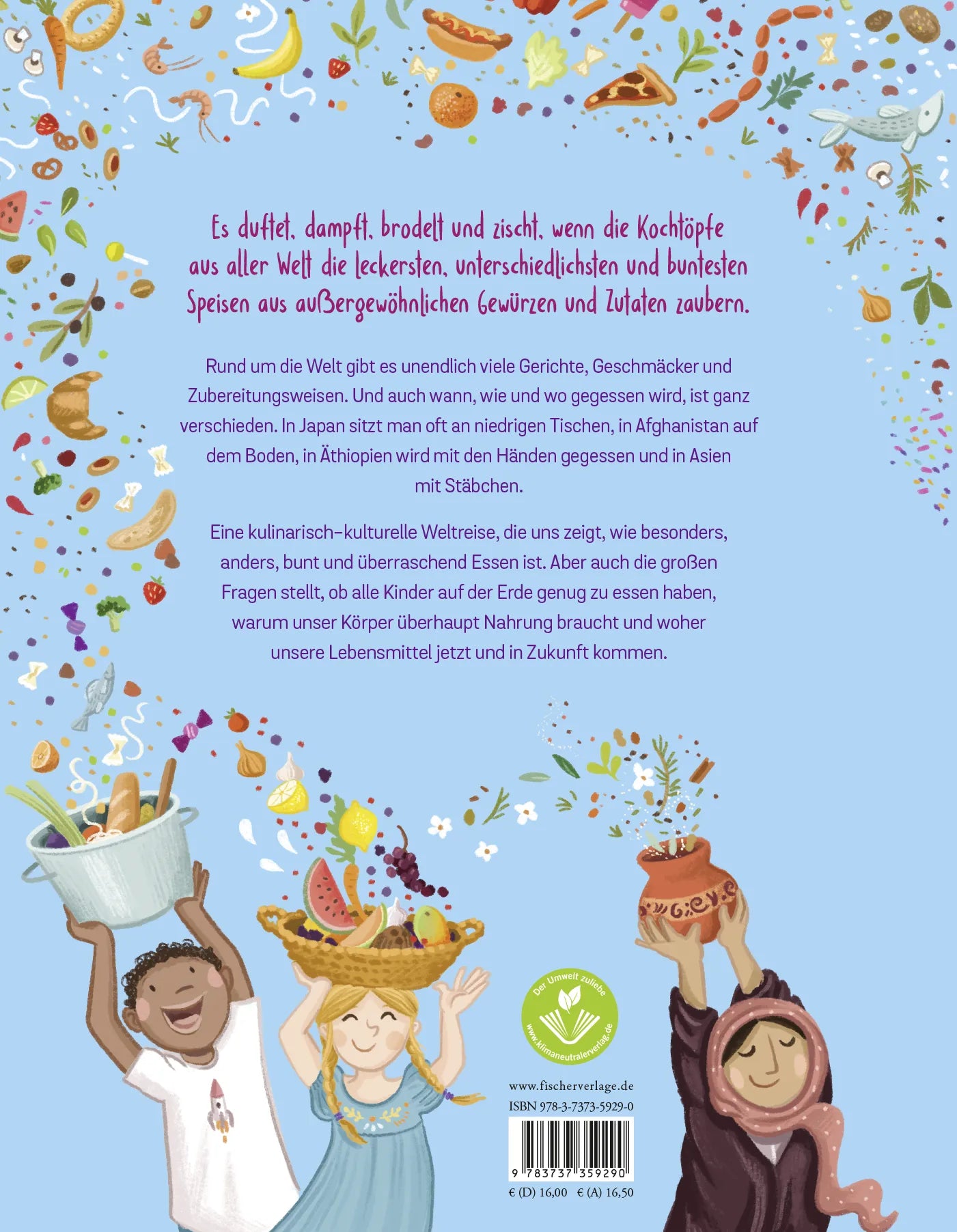 Buchrückseite von 'Guten Appetit rund um die Welt' mit Klappentext - Gebundene Ausgabe