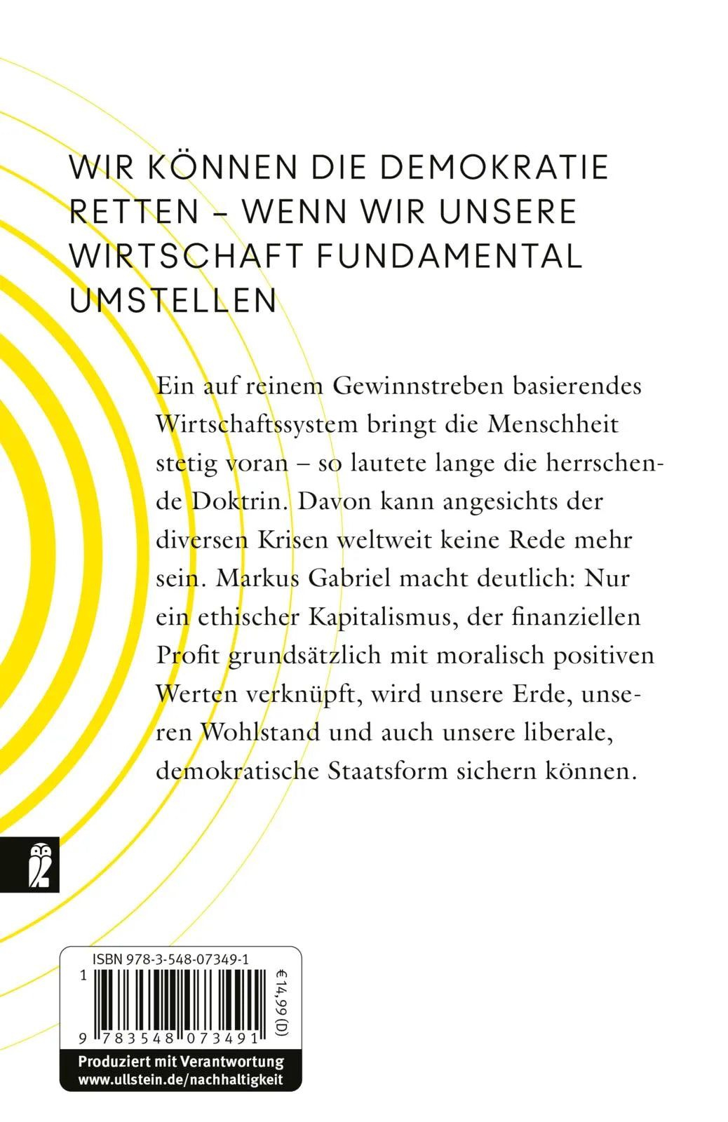 Buchrückseite von 'Gutes tun' mit Klappentext - Taschenbuch