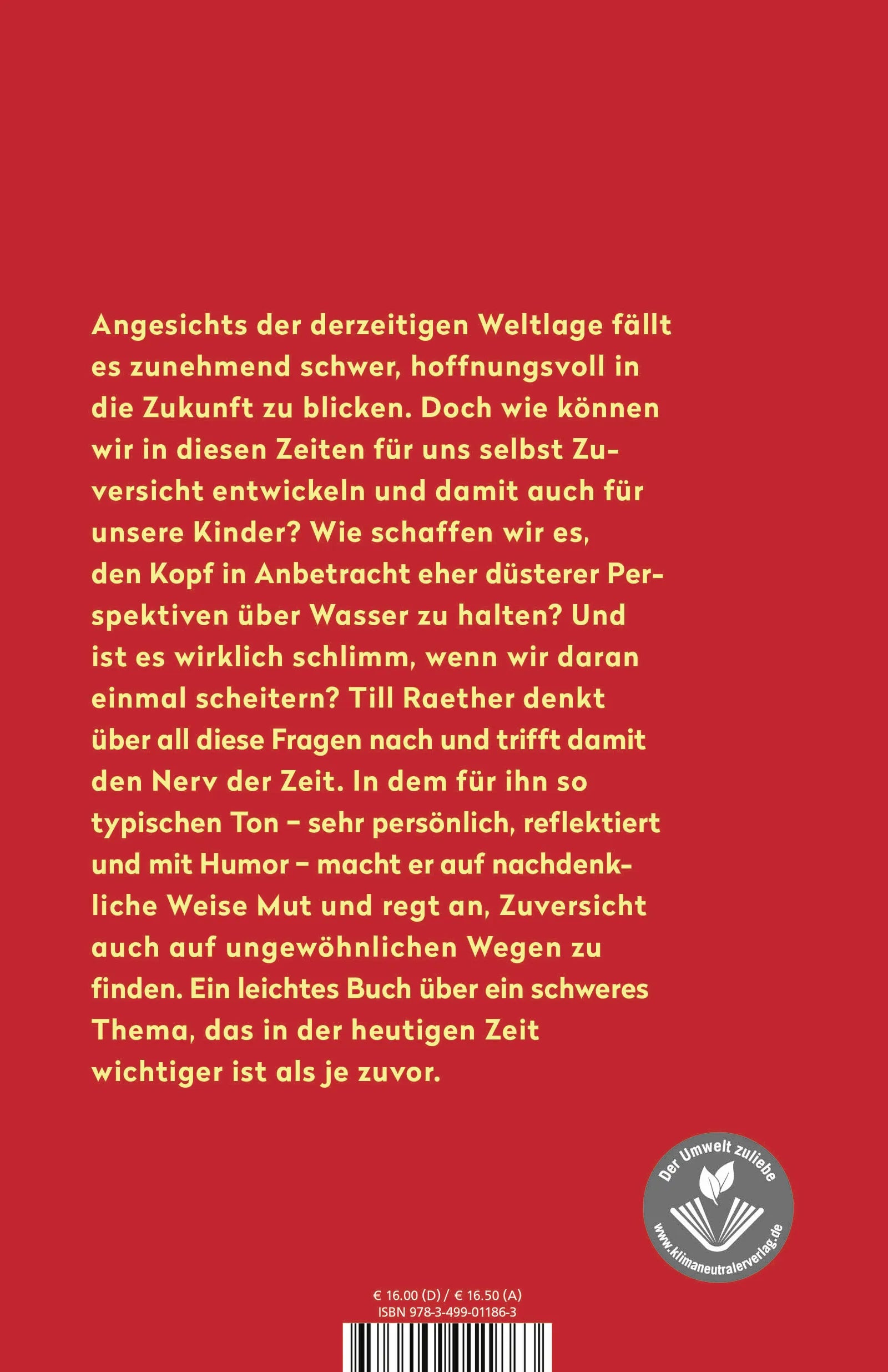 Buchrückseite von 'Hab ich noch Hoffnung, oder muss ich mir welche machen?' mit Klappentext - Paperback