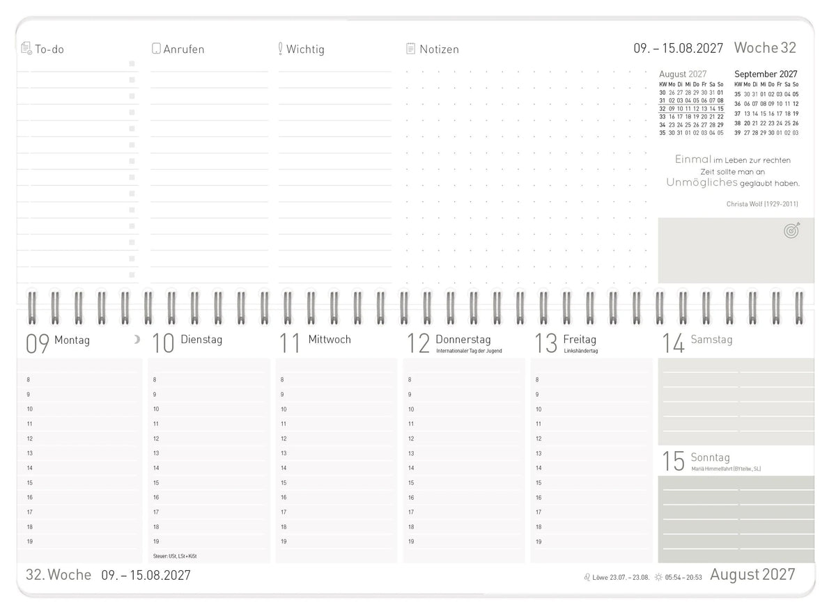 Tischkalender 2027 – Ansicht