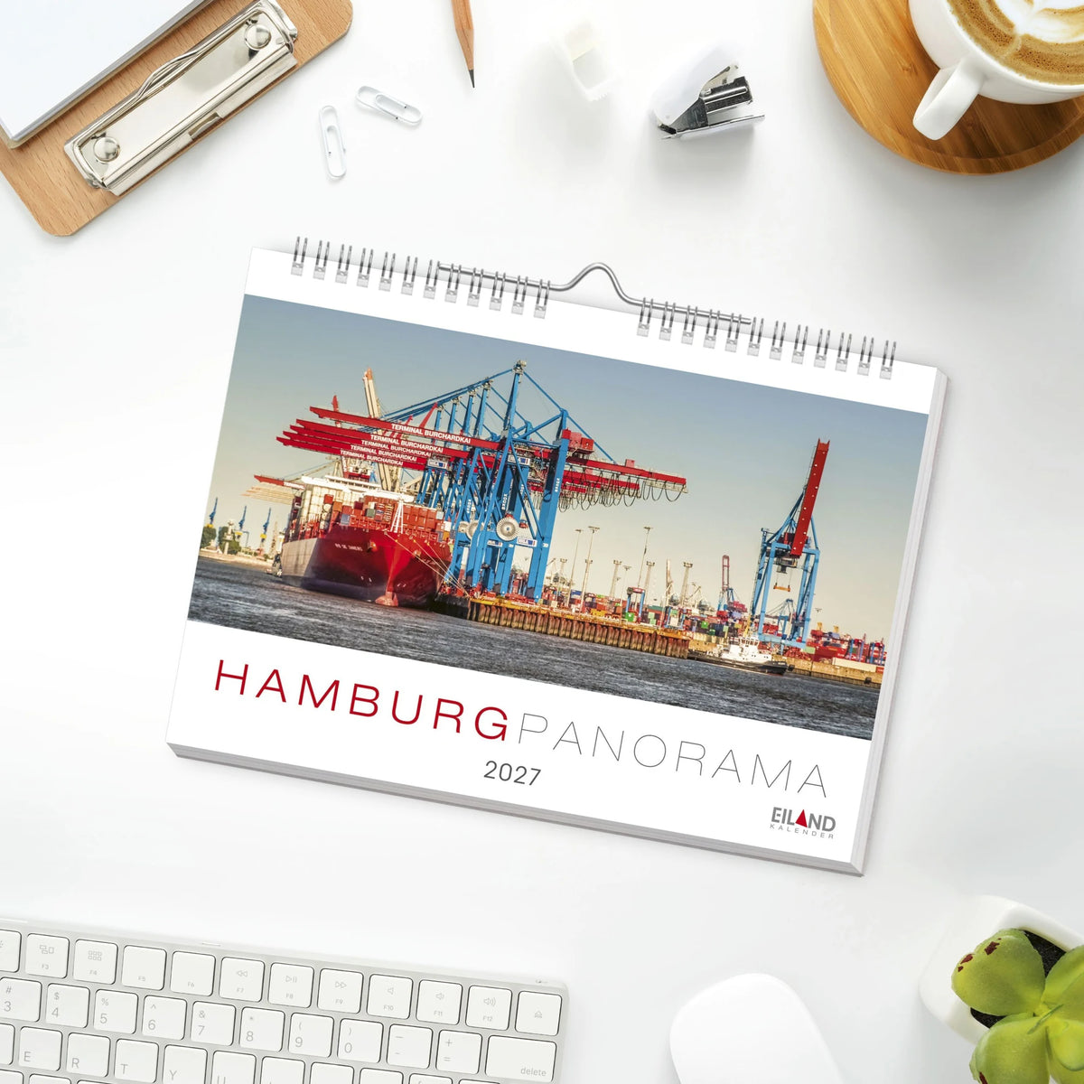 Hamburg Panorama-Postkartenkalender 2027 – Ansicht