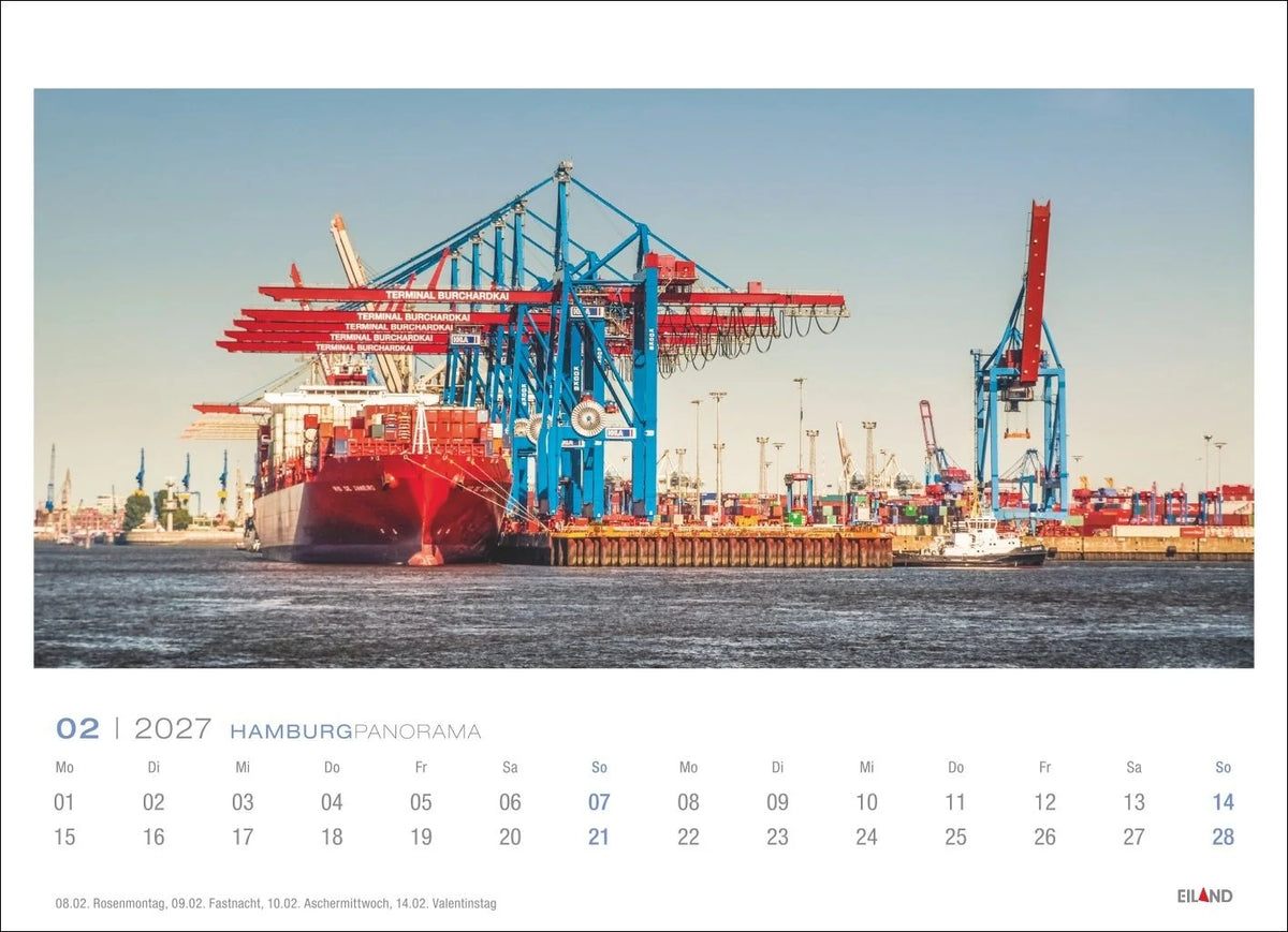 Hamburg Panorama-Postkartenkalender 2027 – Ansicht