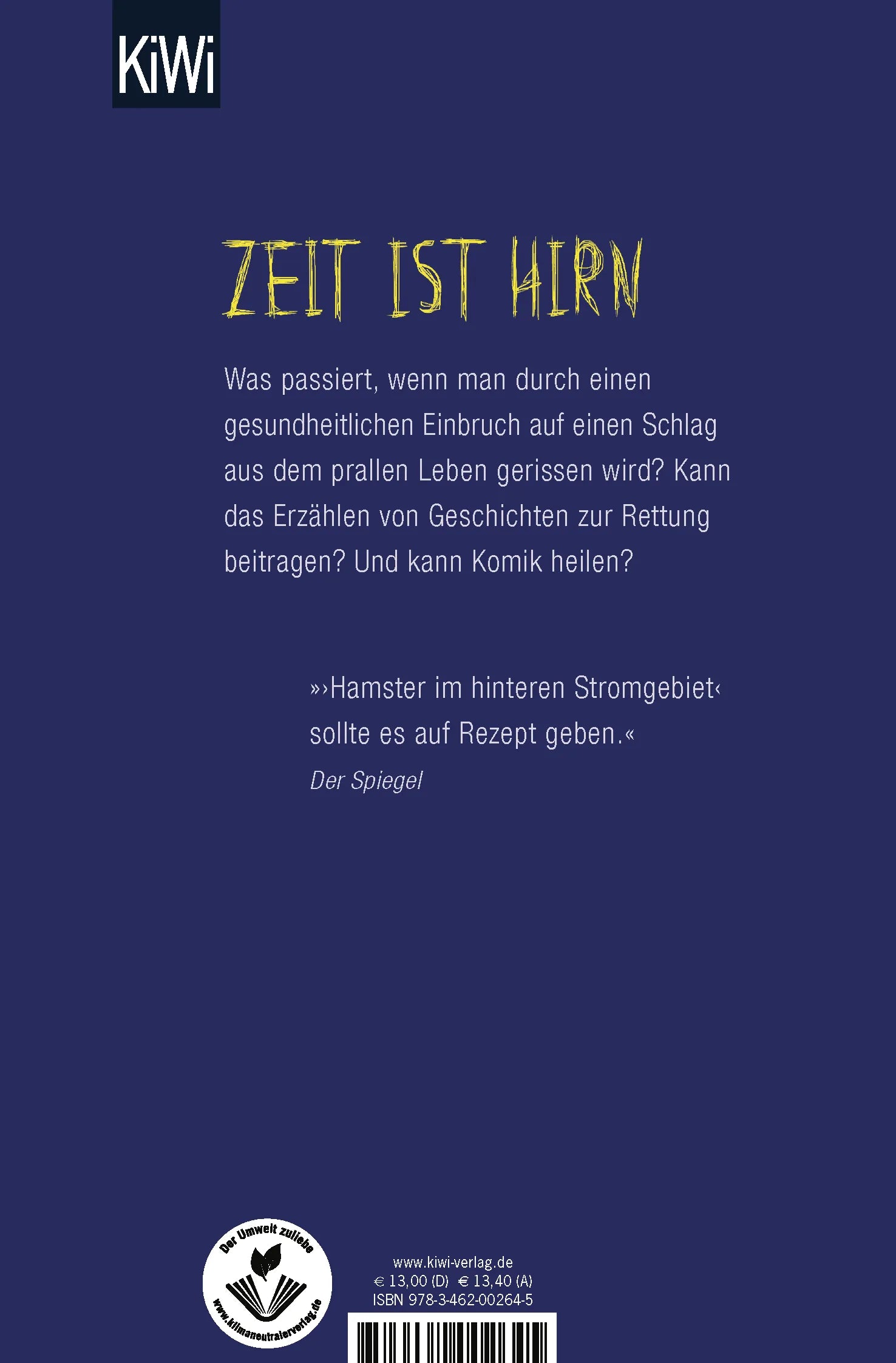 Buchrückseite von 'Hamster im hinteren Stromgebiet' mit Klappentext - Taschenbuch