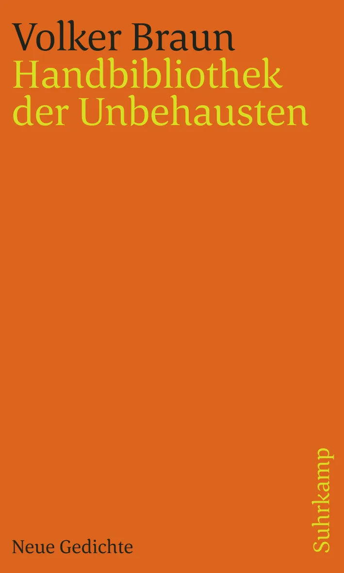 Buchcover von 'Handbibliothek der Unbehausten' - Taschenbuch von Volker Braun