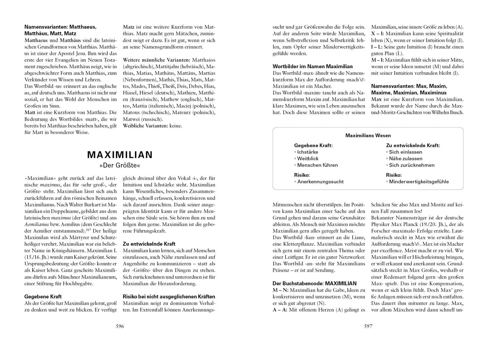 Innenansicht von 'Handbuch der Vornamen' - Gebundene Ausgabe
