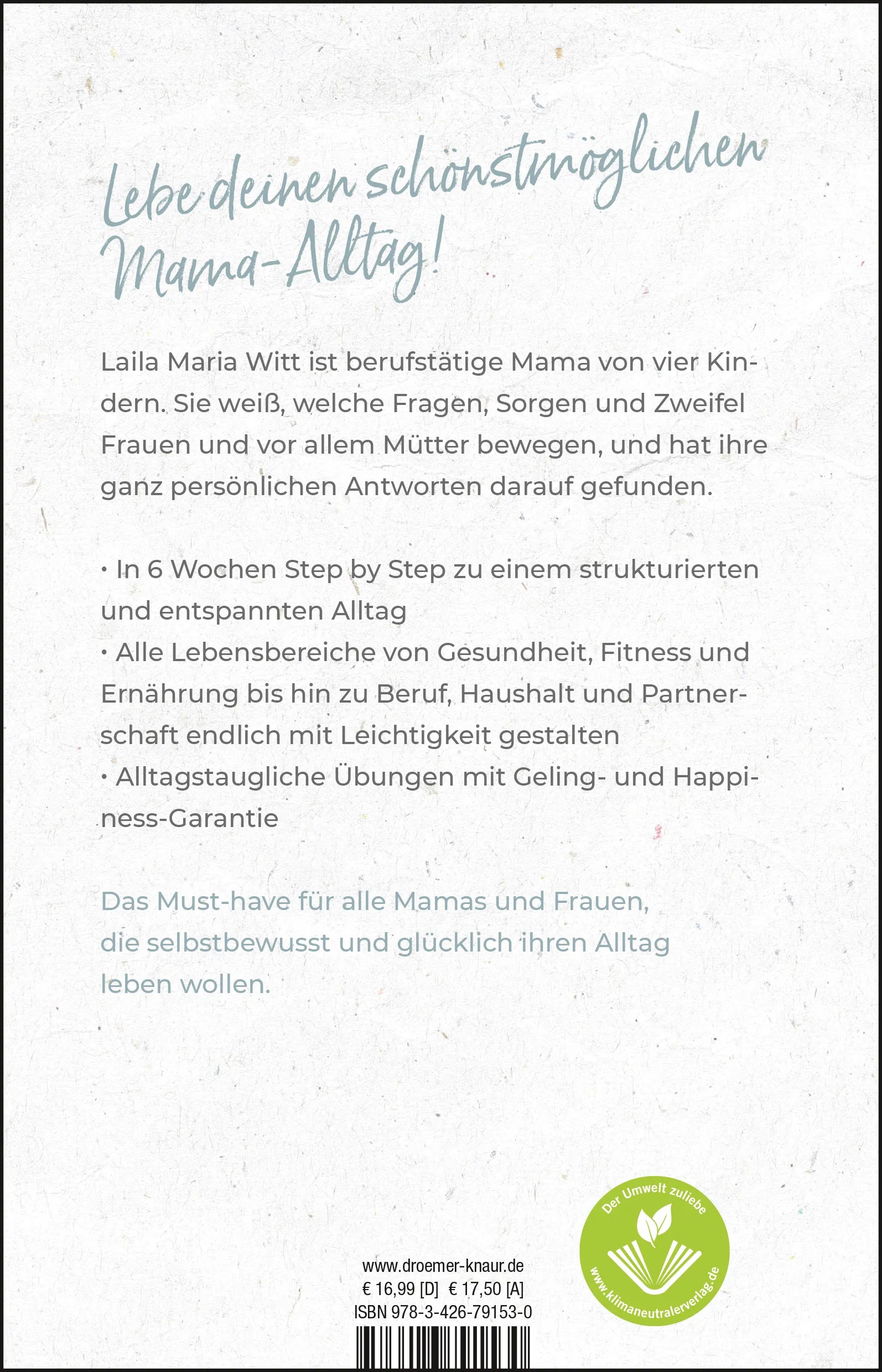 Buchrückseite von 'Happiness hausgemacht!' mit Klappentext - Paperback