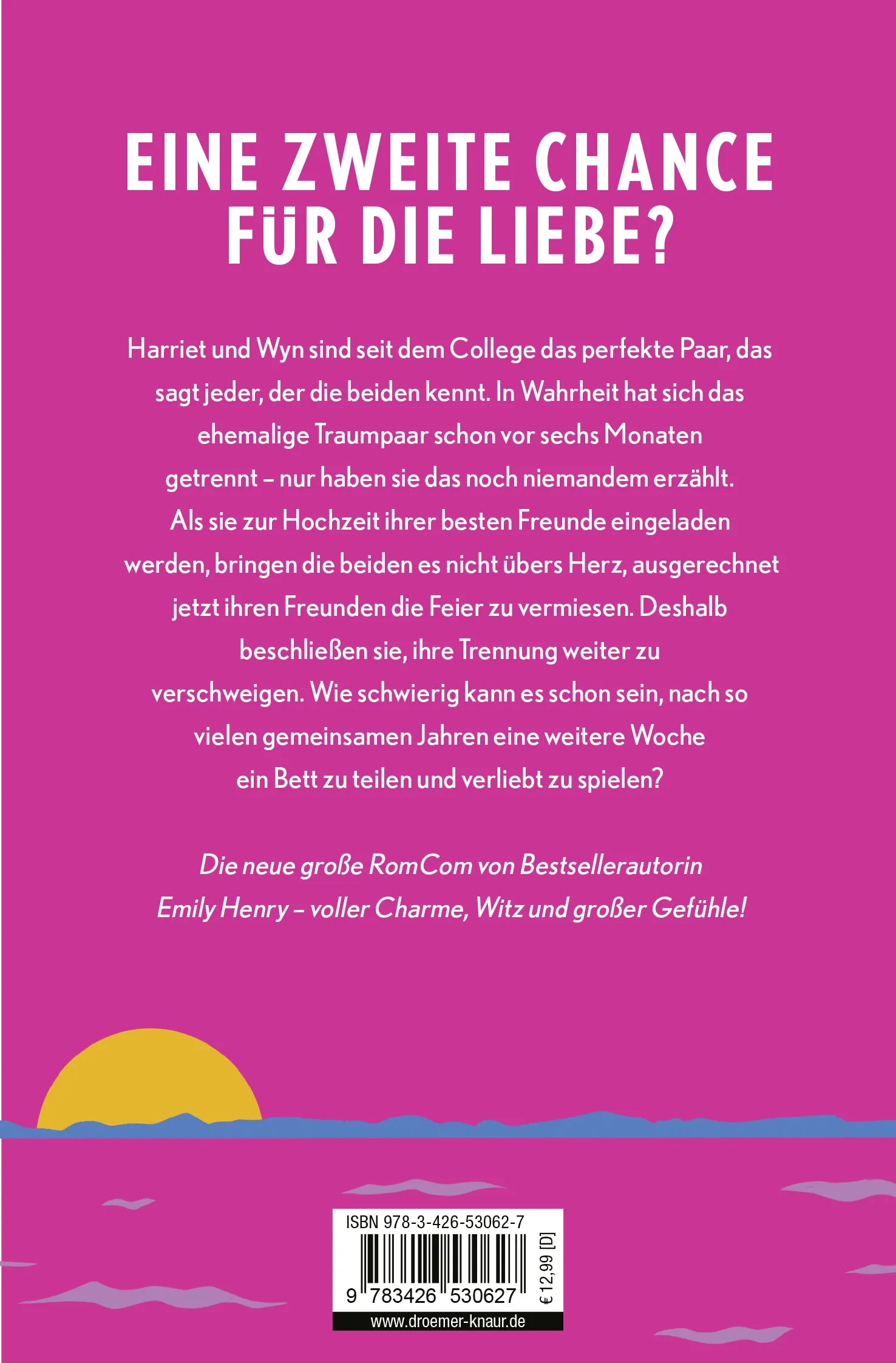Buchrückseite von 'Happy Place' mit Klappentext - Taschenbuch