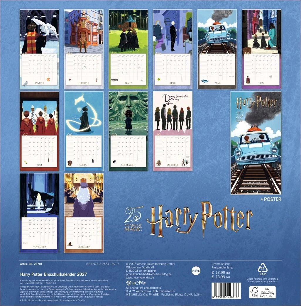 Harry Potter Broschurkalender 2027 – Ansicht