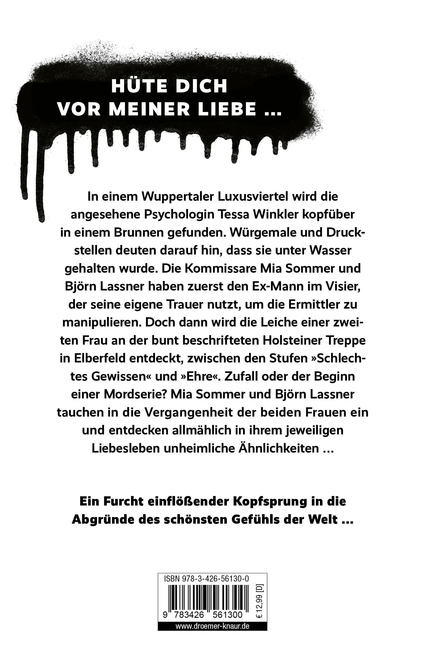 Buchrückseite von 'Hass ist meine Liebe' mit Klappentext - Taschenbuch