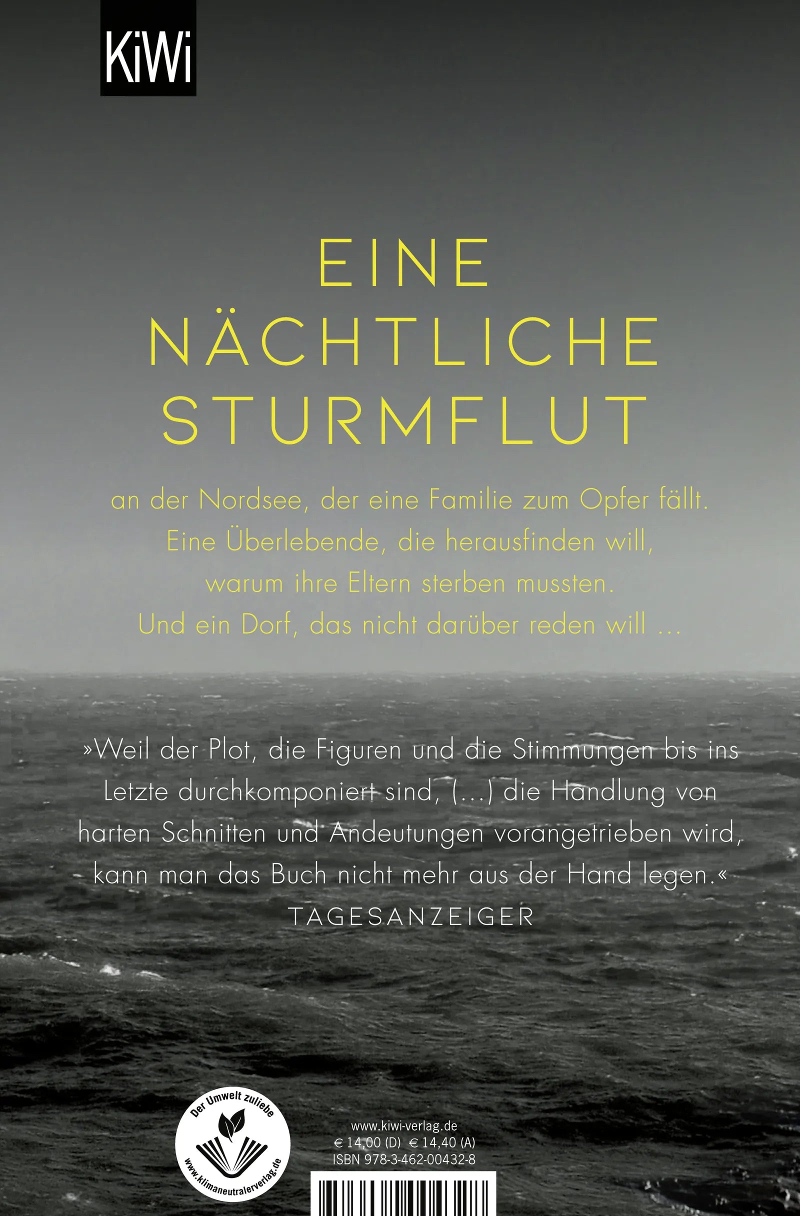 Buchrückseite von 'Hauke Haiens Tod' mit Klappentext - Taschenbuch