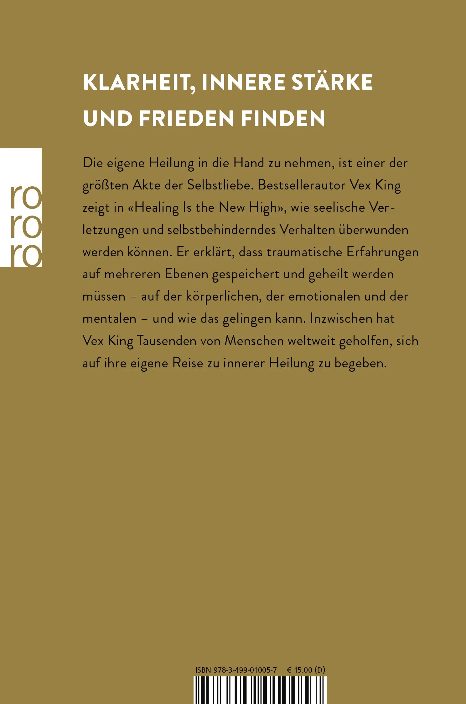 Buchrückseite von 'Healing Is the New High - Traumata loslassen und innere Freiheit finden' mit Klappentext - Taschenbuch