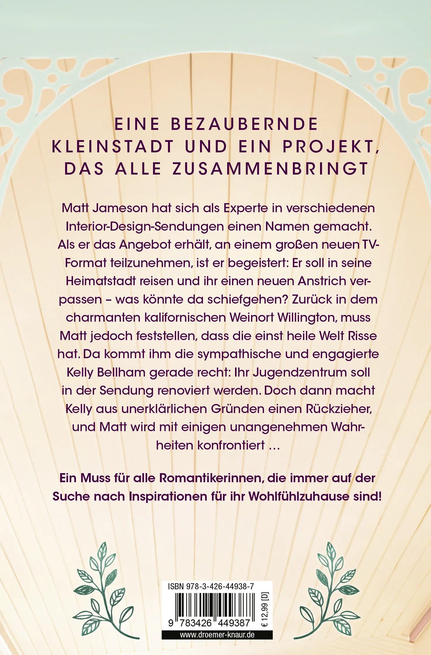 Buchrückseite von 'Hearts & Homes – Liebe findet ihr Zuhause' mit Klappentext - Taschenbuch