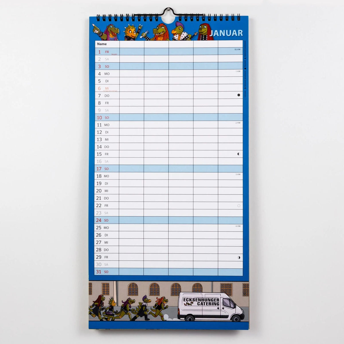 HeavySaurus Familienkalender 2027 – Ansicht
