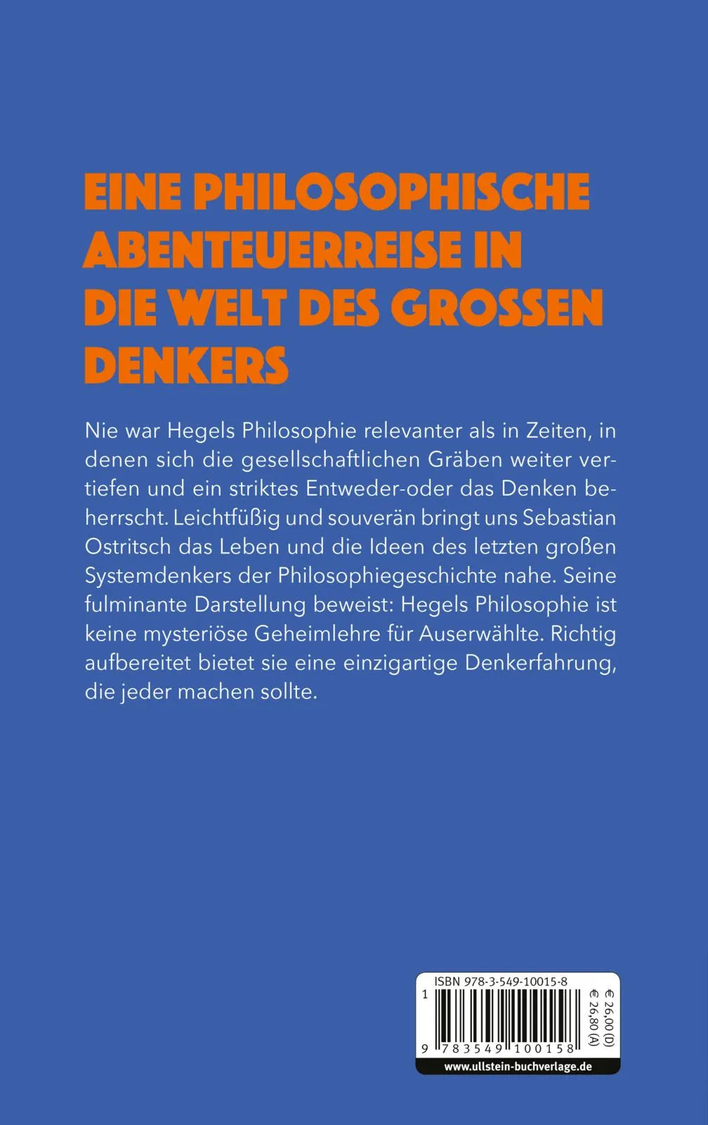 Buchrückseite von 'Hegel' mit Klappentext - Gebundene Ausgabe