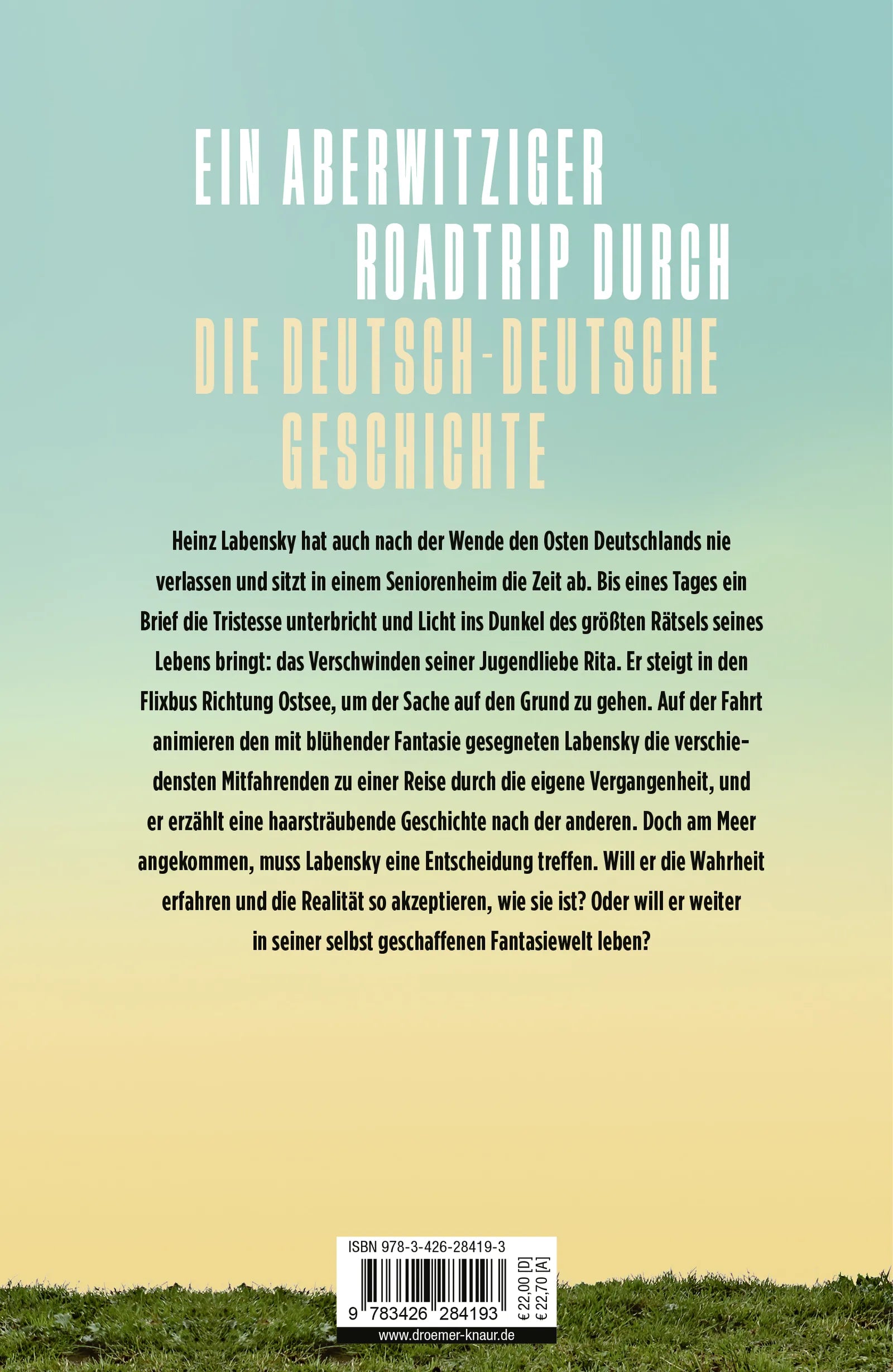 Buchrückseite von 'Heinz Labensky - und seine Sicht auf die Dinge' mit Klappentext - Gebundene Ausgabe